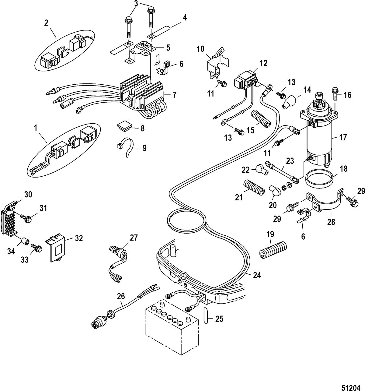 ACCESSORIES ELECTRICAL COMPONENTS AND HARNESSES Electric Start Conversion Kit(8M0071380)