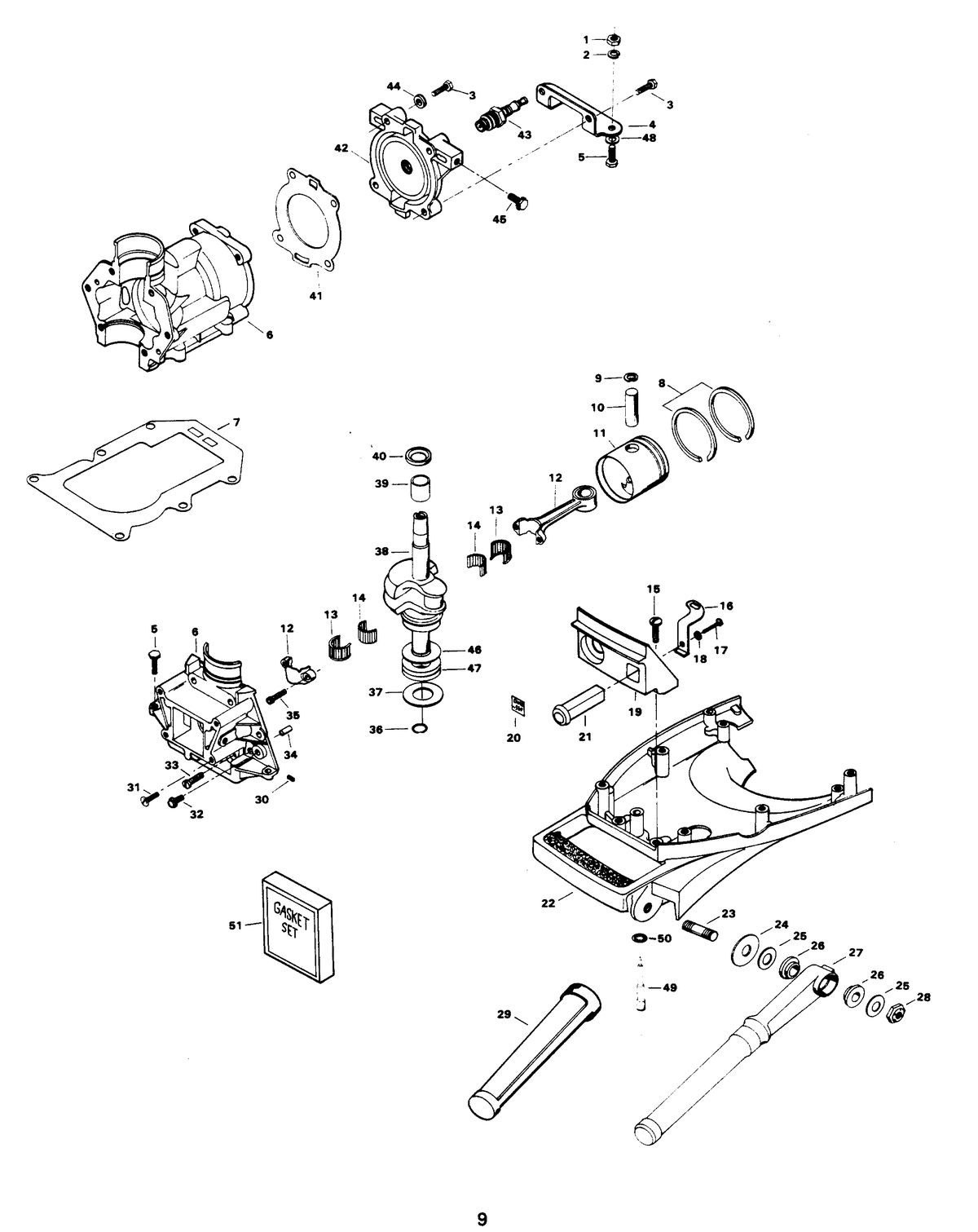CHRYSLER 4 HP POWER HEAD & SUPPORT PLATE