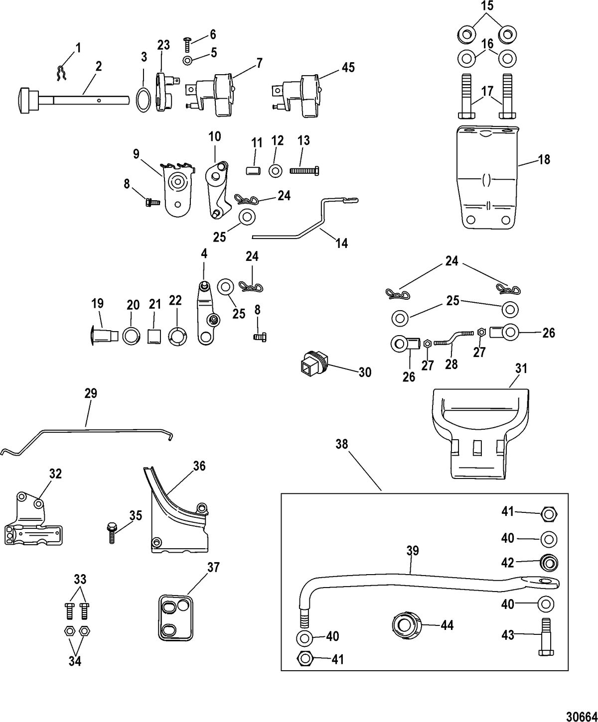 ACCESSORIES REMOTE CONTROL SYSTEMS AND COMPONENTS Conversion Kit - Remote Control, 8/9.9 FourStroke, Manual