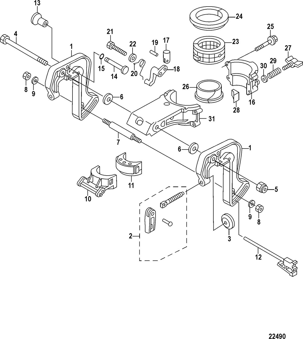 MERCURY/MARINER 2/2.5/3.5 4-STROKE Clamp Bracket