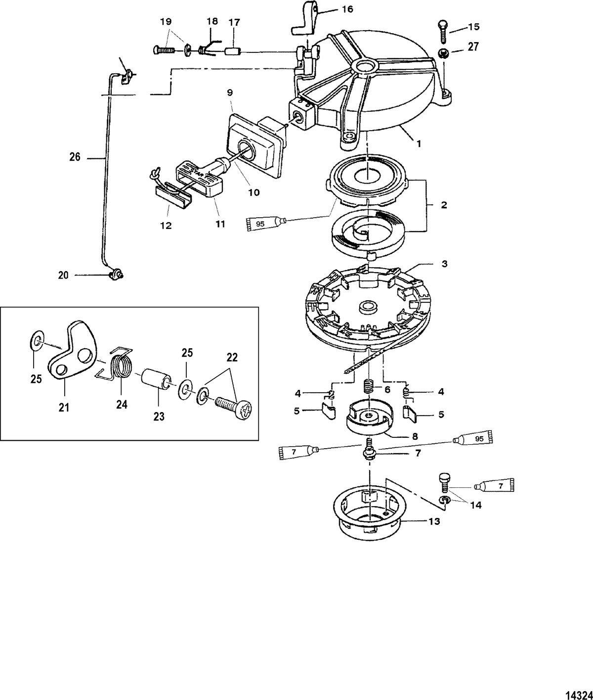 MERCURY/MARINER 4/5 HP Recoil Starter