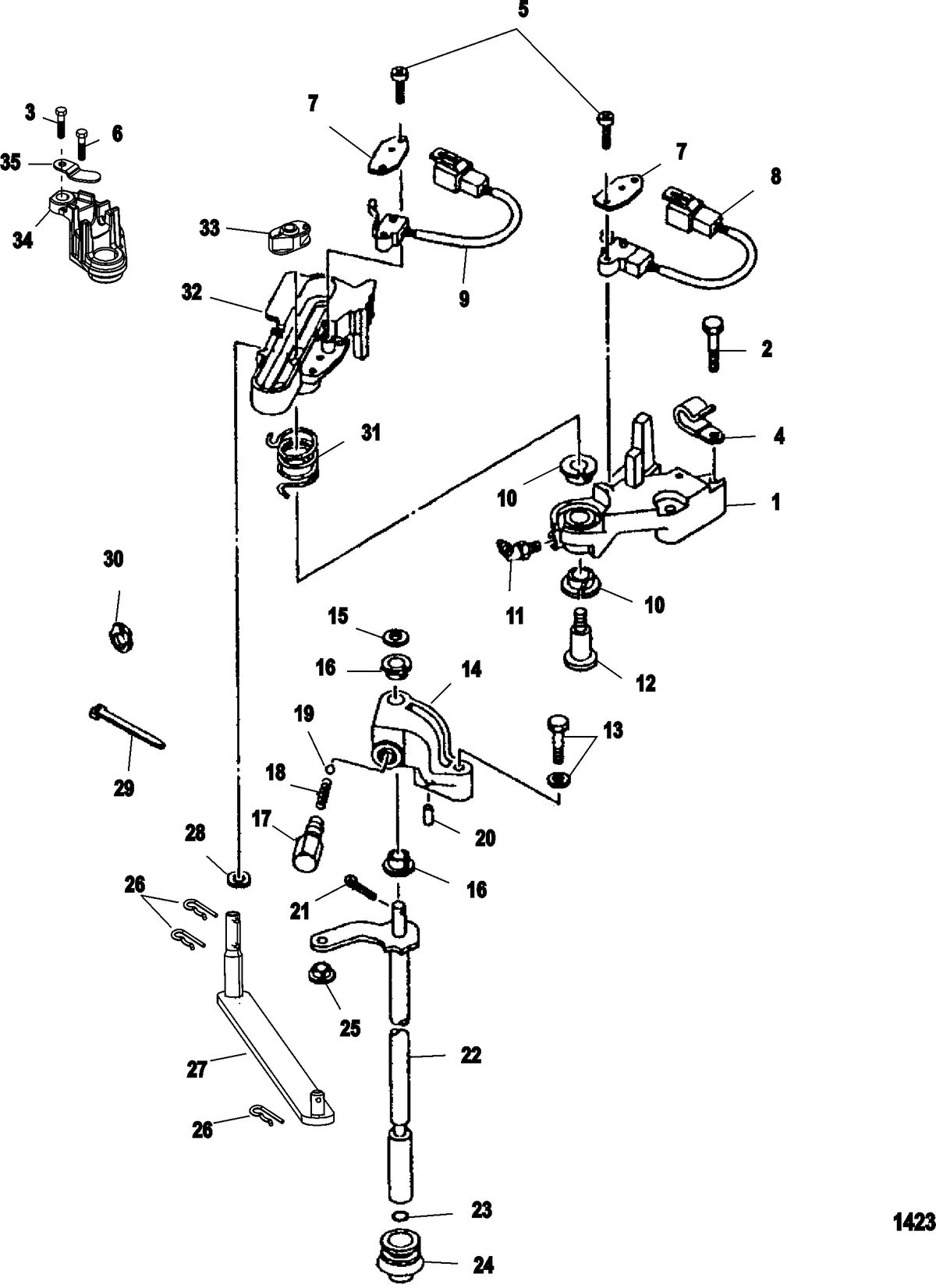 MERCURY/MARINER 225 EFI 4-STROKE Shift Linkage
