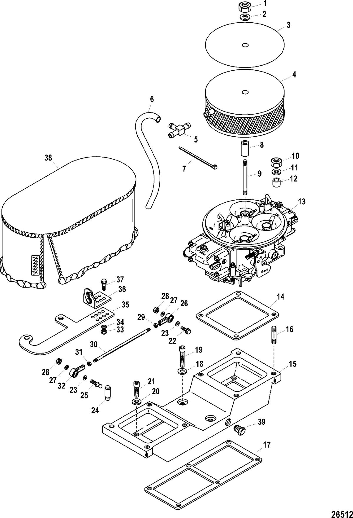 RACE STERNDRIVE 900 SC - DRY SUMP Carburetor And Linkage