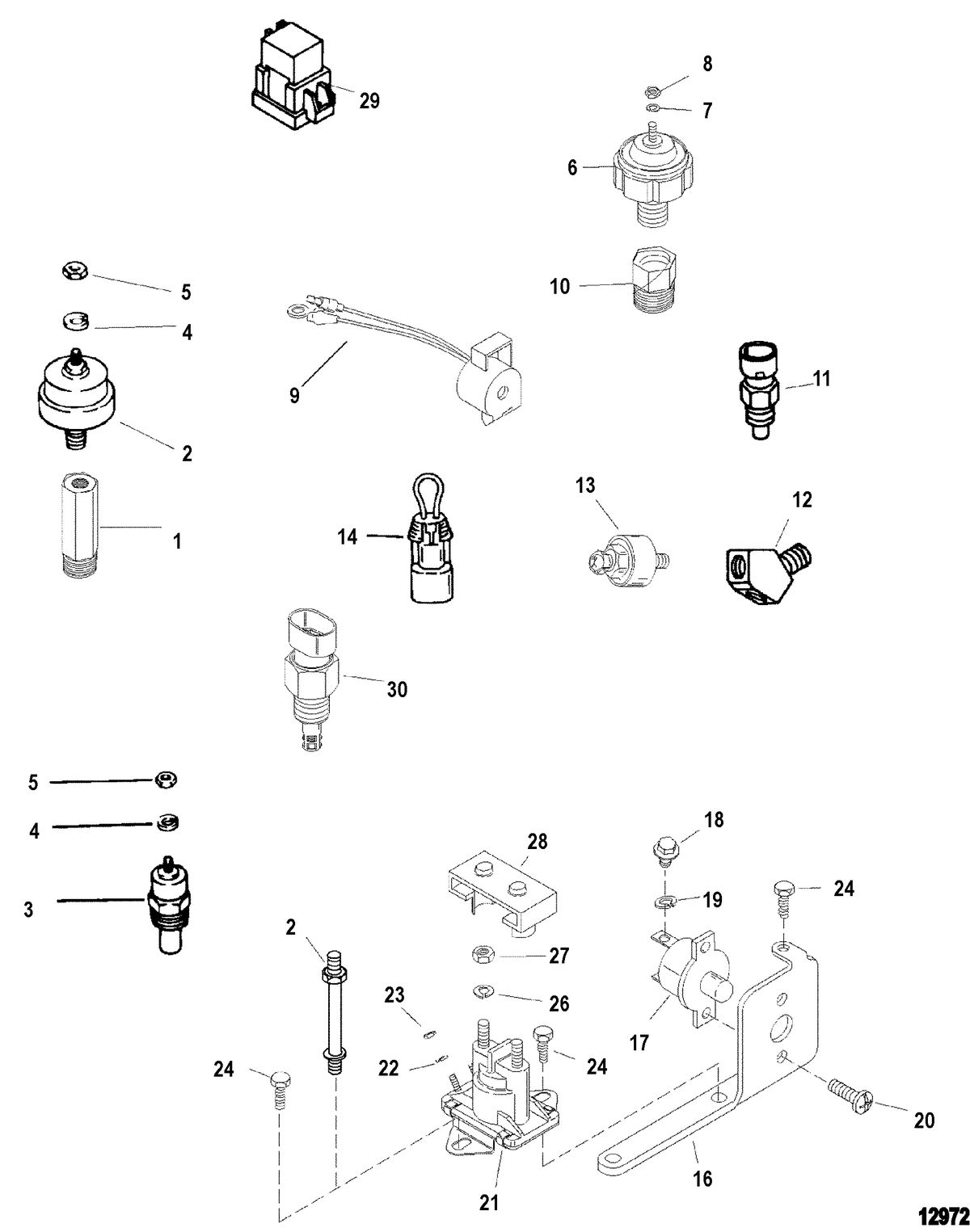MERCRUISER 4.3L EFI ALPHA/BRAVO (262 CID - GEN+) Electrical Components