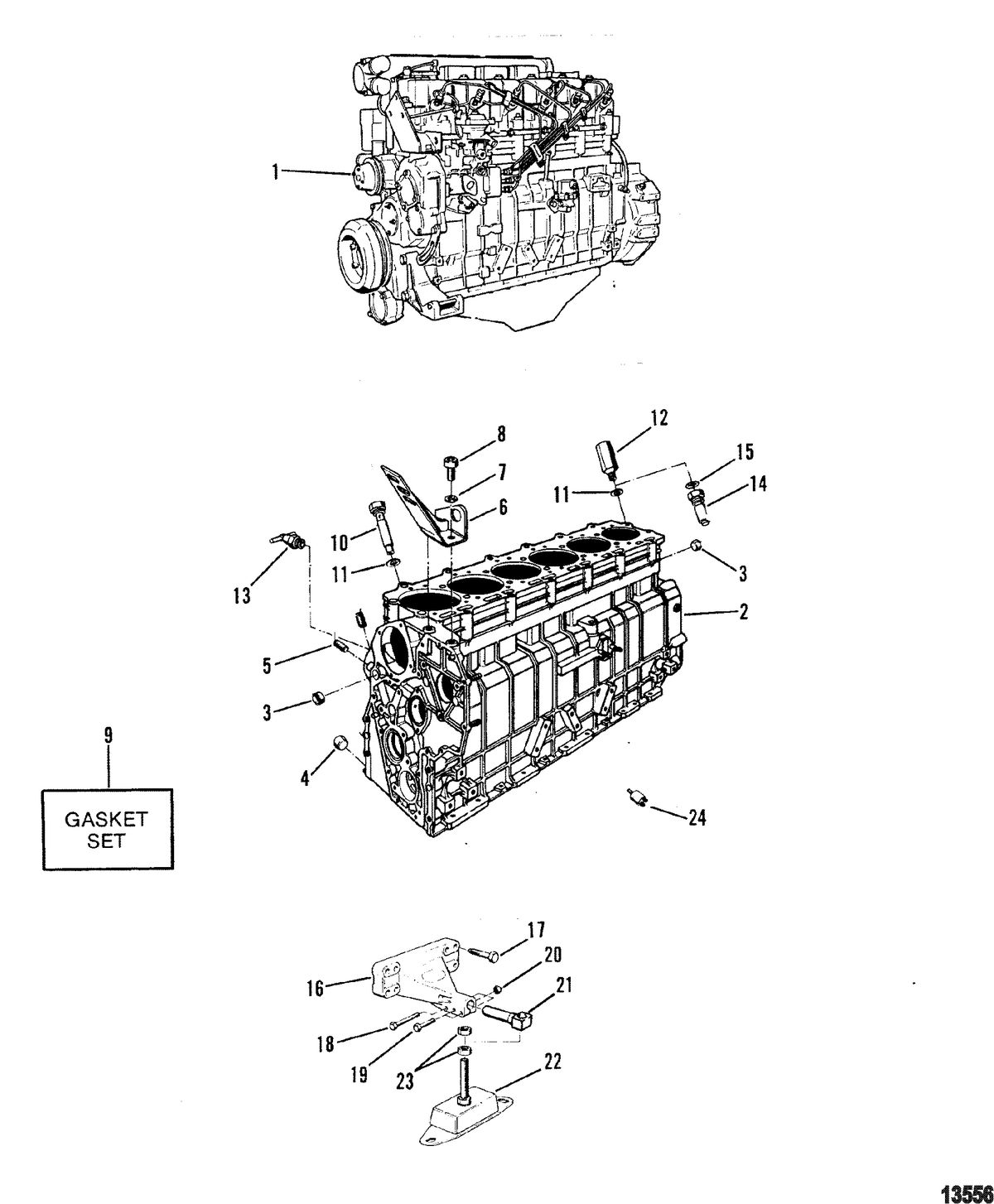 MERCRUISER 530 D-TA / 636 D -TA D183 TURBO AC/D219AC Engine/Cylinder Block