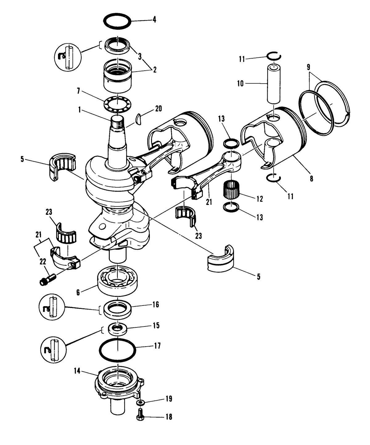 MARINER MARINER 60 CRANKSHAFT AND PISTON