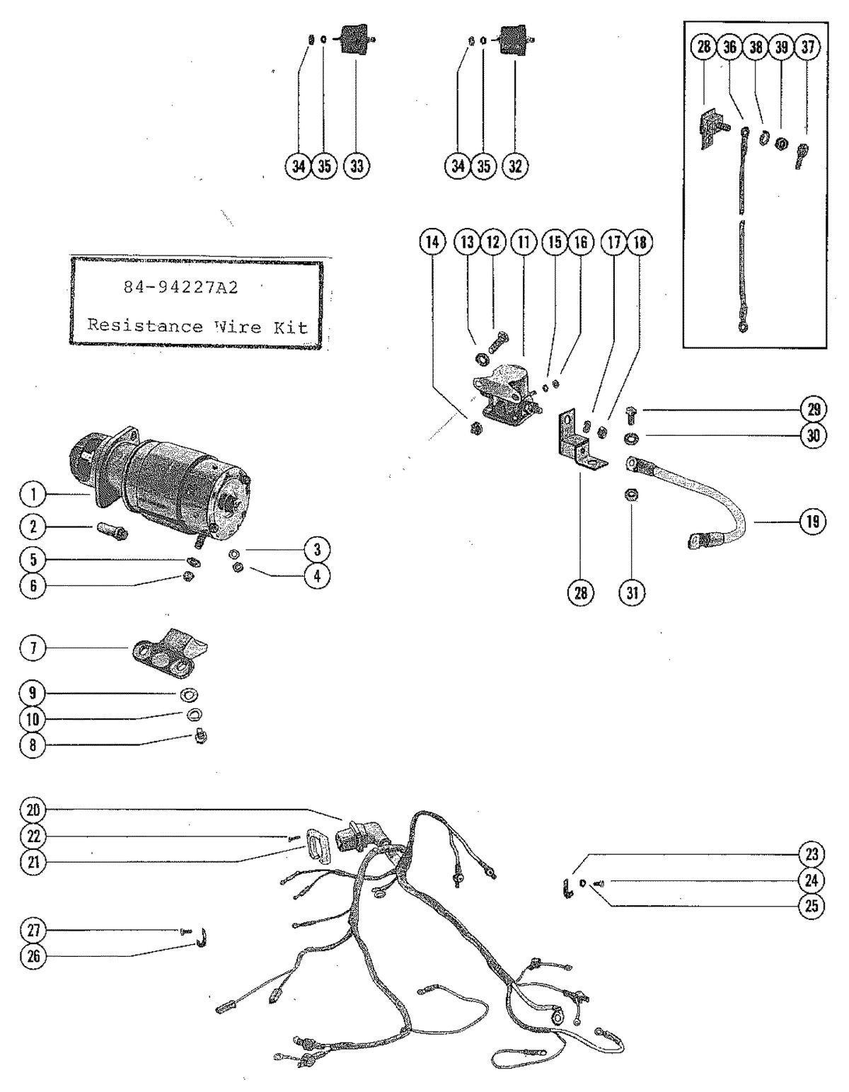 MERCRUISER 470 ENGINE STARTER ASSEMBLY AND WIRING HARNESS