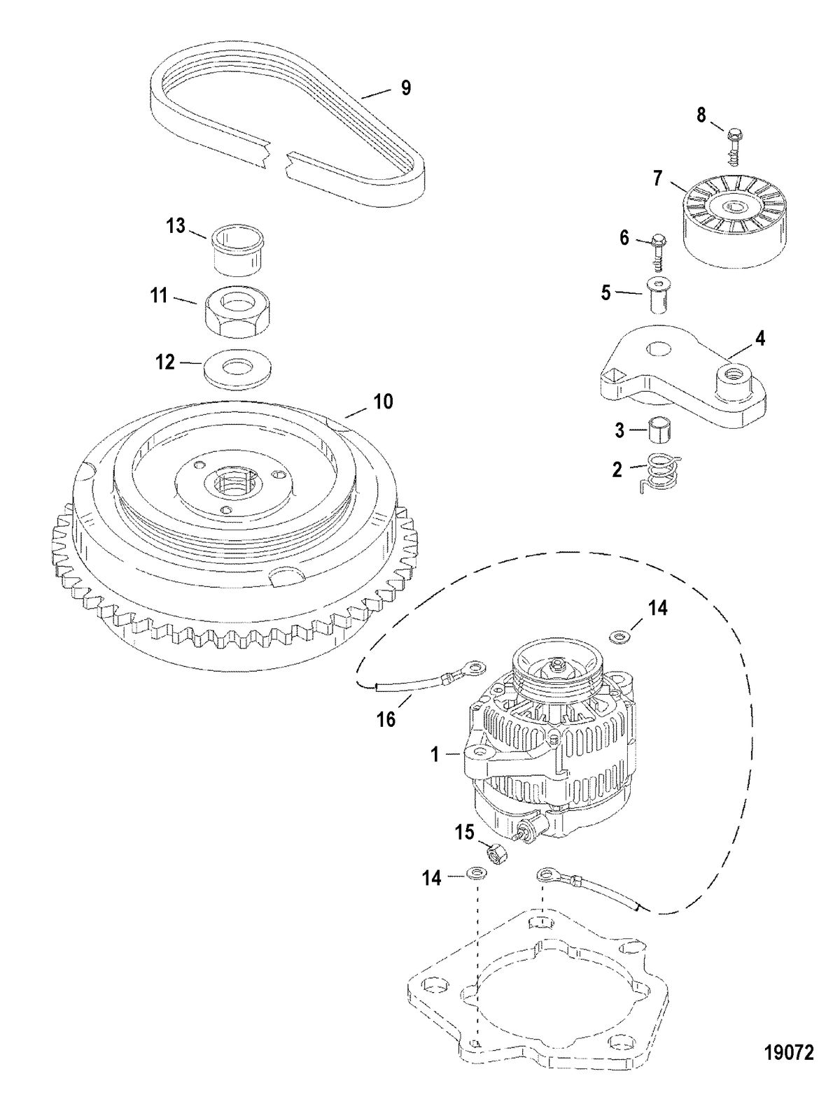 MERCURY/MARINER 200/225 DFI (3.0L) Flywheel/Alternator