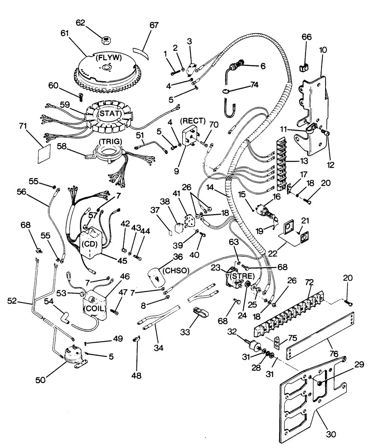 FORCE FORCE 1988 85 H.P. "A" MODELS ELECTRICAL COMPONENTS
