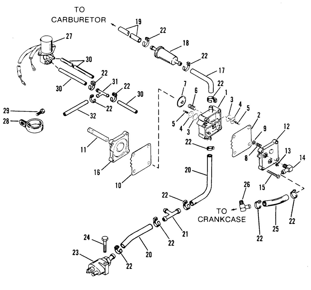 MERCURY/MARINER 50/55/60 HP JET 45 FUEL PUMP (WHITE OR RED)