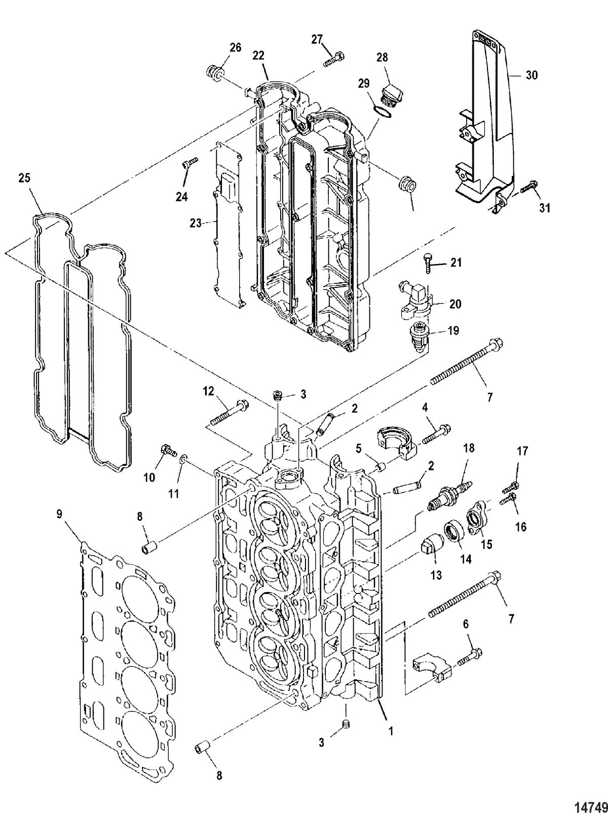 MERCURY/MARINER 115 EFI (4-STROKE) Cylinder Head