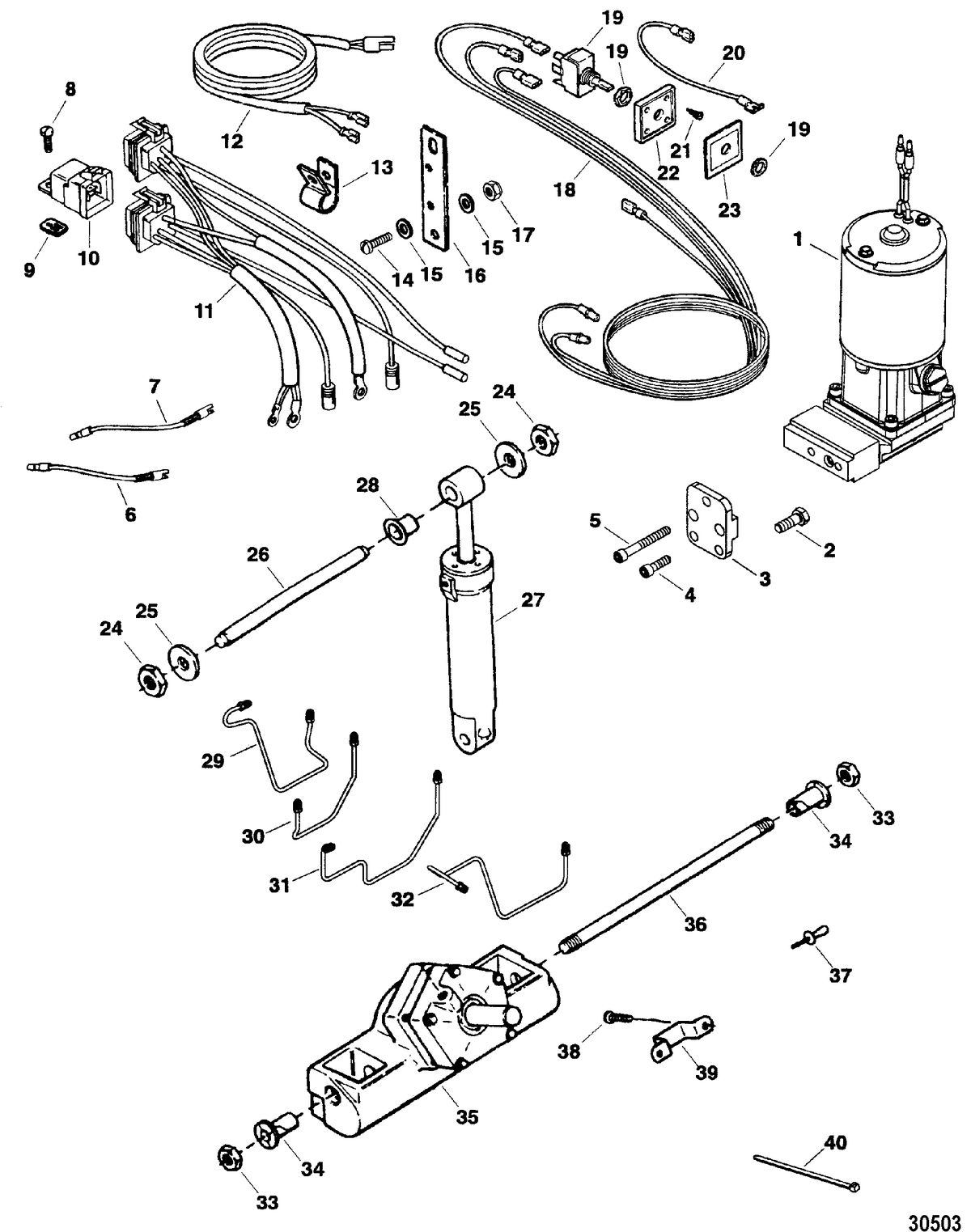 FORCE FORCE TRIM AND TILT MODELS 85 THRU 150 HP TRIM & TILT ASSEMBLY(853515A4)