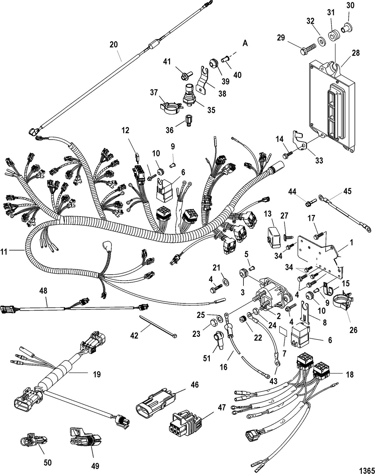 MERCURY/MARINER 200/225/250 (3.0L) SEAPRO/MARATHON EFI Solenoid Plate(Serial Number 1B226999 & Below)