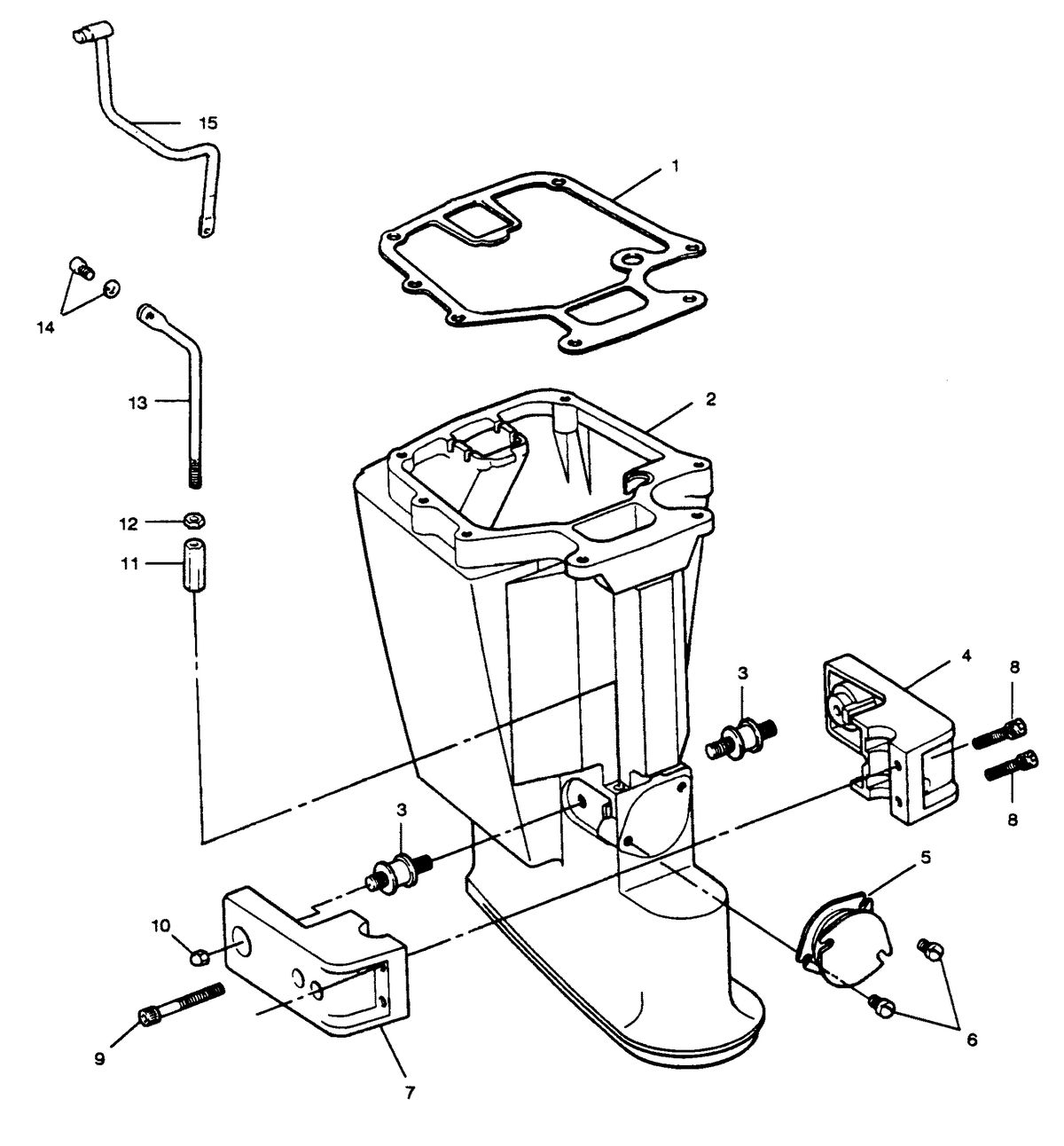 FORCE FORCE 1988 50 H.P. "D" MODELS MOTOR LEG