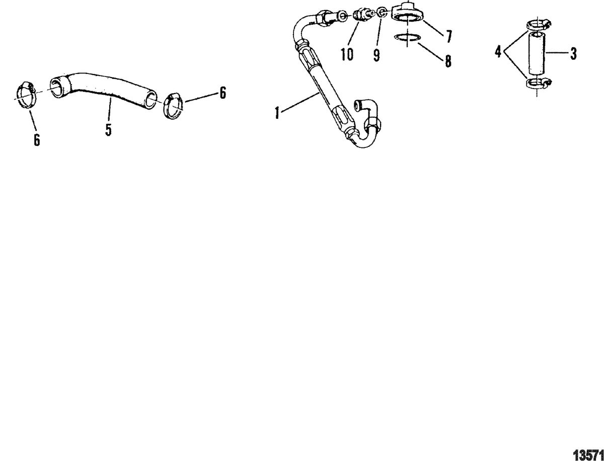 MERCRUISER 530 D-TA / 636 D -TA D183 TURBO AC/D219AC Oil Lines(6 CYL)