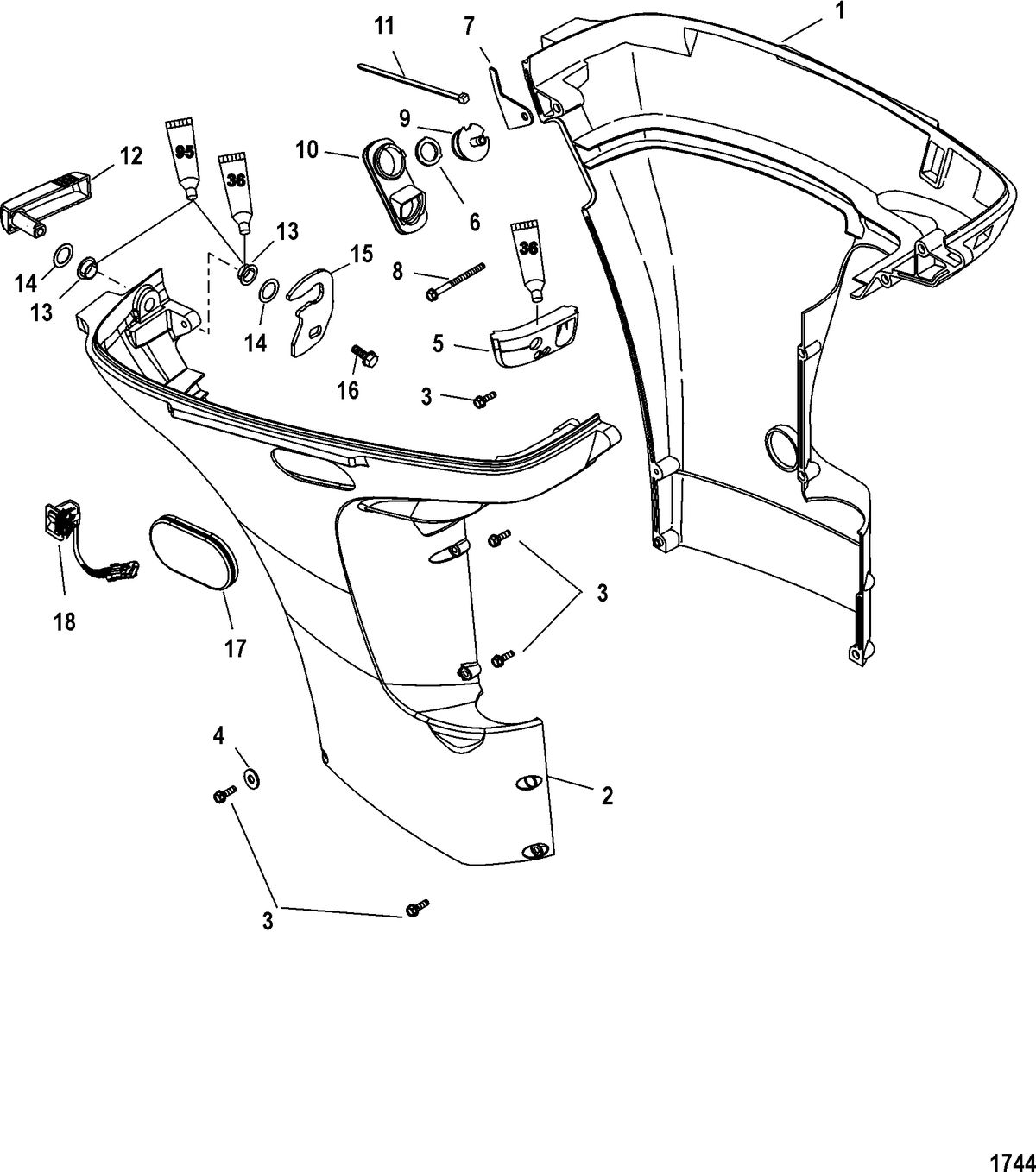 MERCURY/MARINER 40/50/60 EFI (4 CYLINDER) 4-STROKE Bottom Cowl