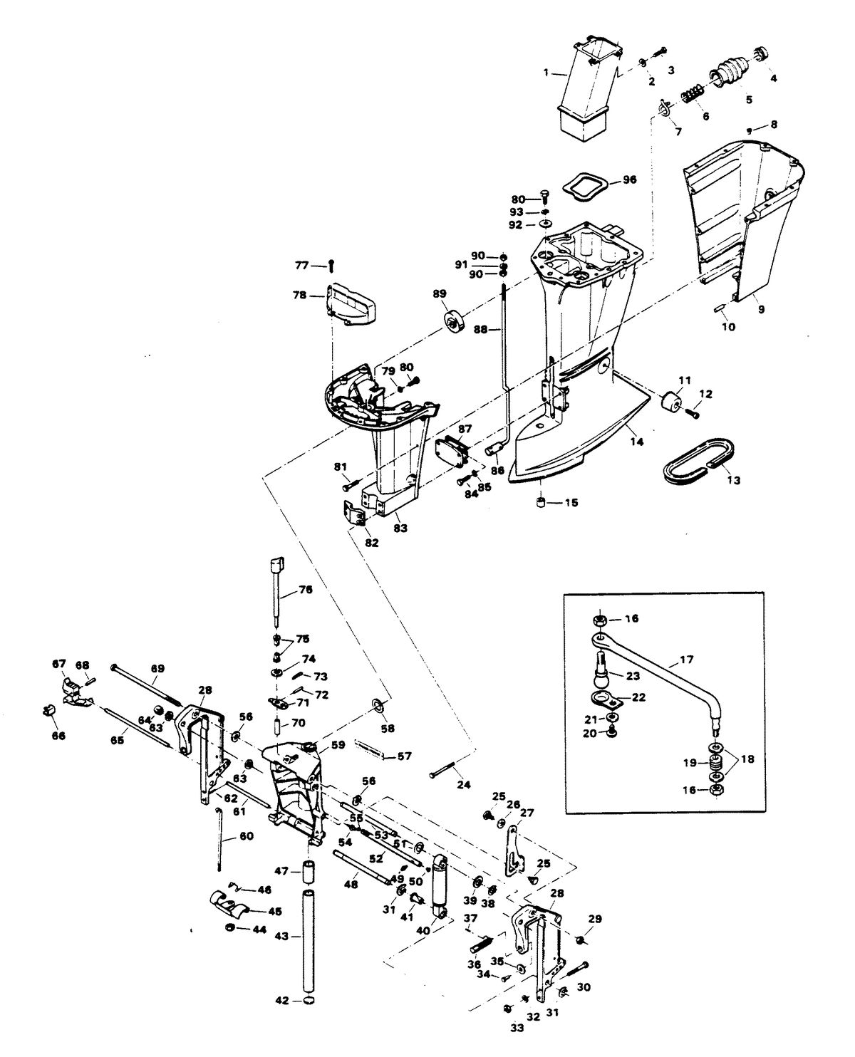 CHRYSLER 115 H.P. MOTOR LEG