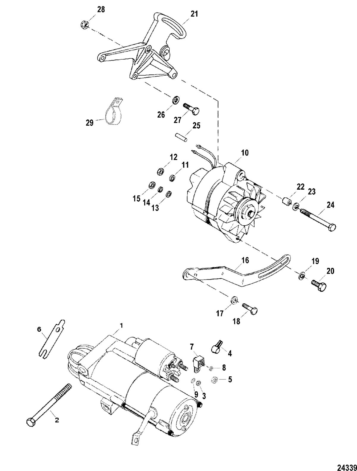 RACE STERNDRIVE 500 BULLDOG Starter And Alternator