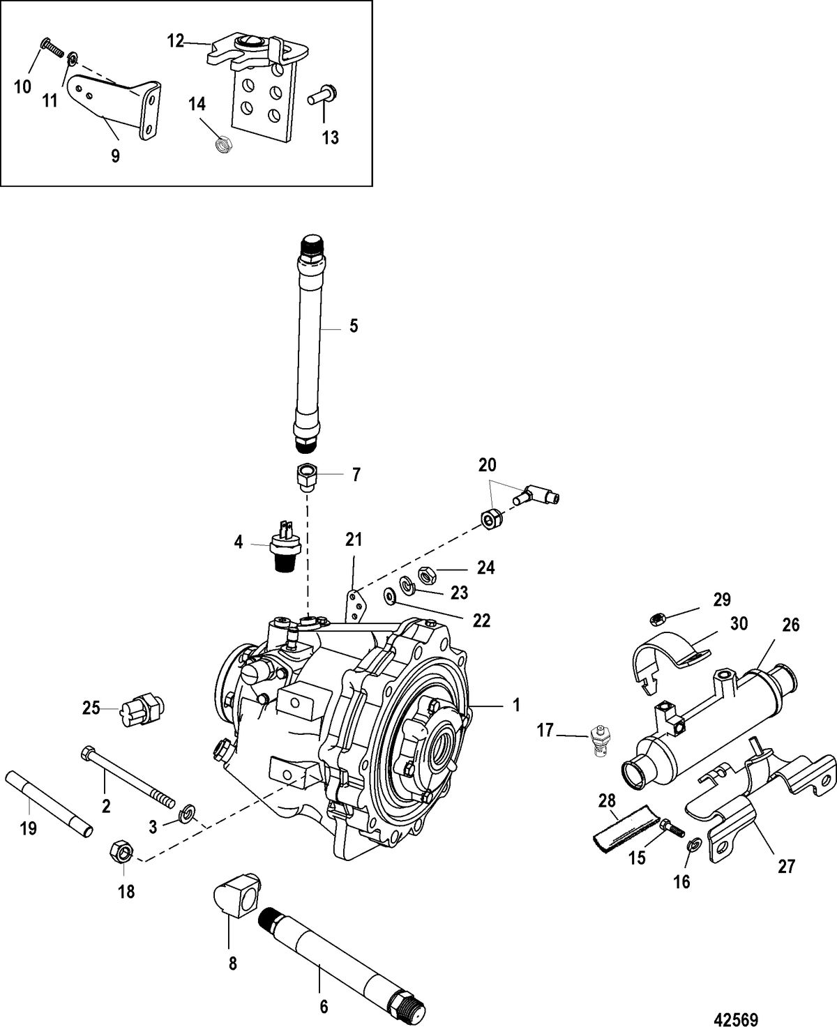 MERCRUISER 5.7L MPI TOWSPORT WITH GEN III Transmission And Related Parts(Borg-Warner 71C)