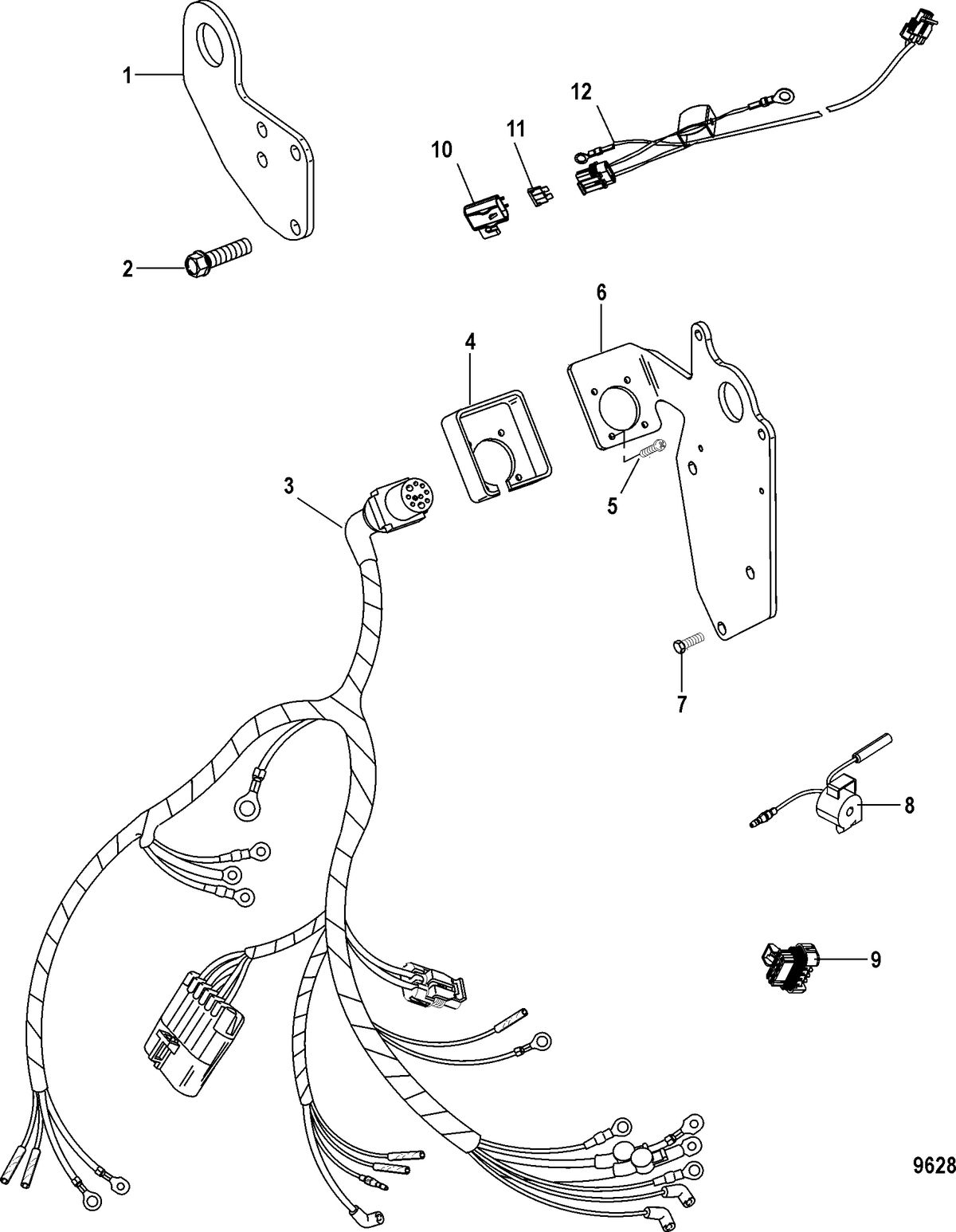 MERCRUISER 8.1L INBOARD Lifting Brackets and Wiring Harness
