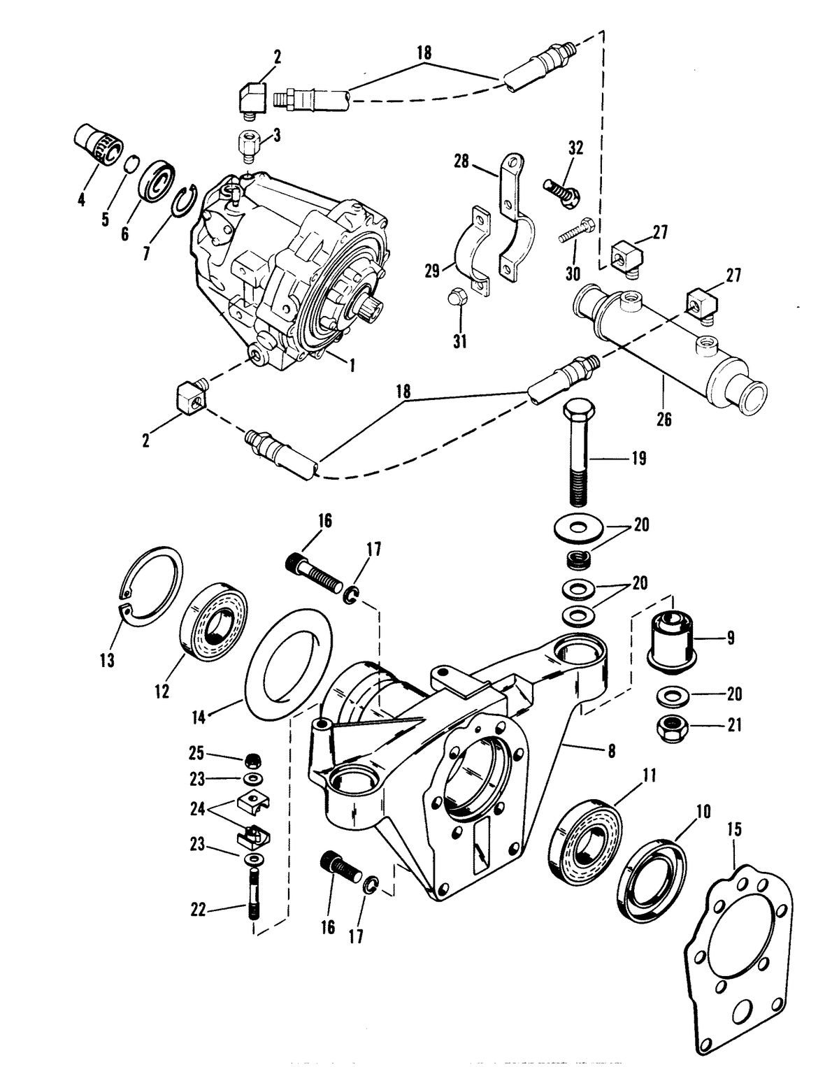 MERCRUISER 370 H.P. TRS ENGINE (CARD 37) TRANSMISSION AND TAILSTOCK