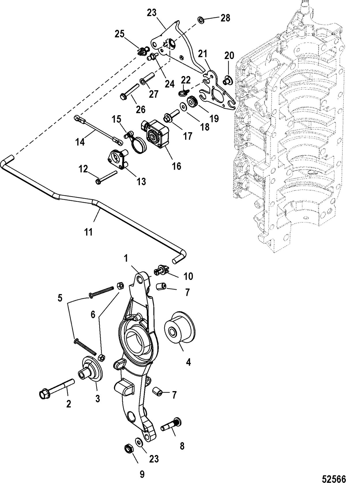 RACE OUTBOARD 250 SPORTXS DFI (3.0L) Throttle Linkage
