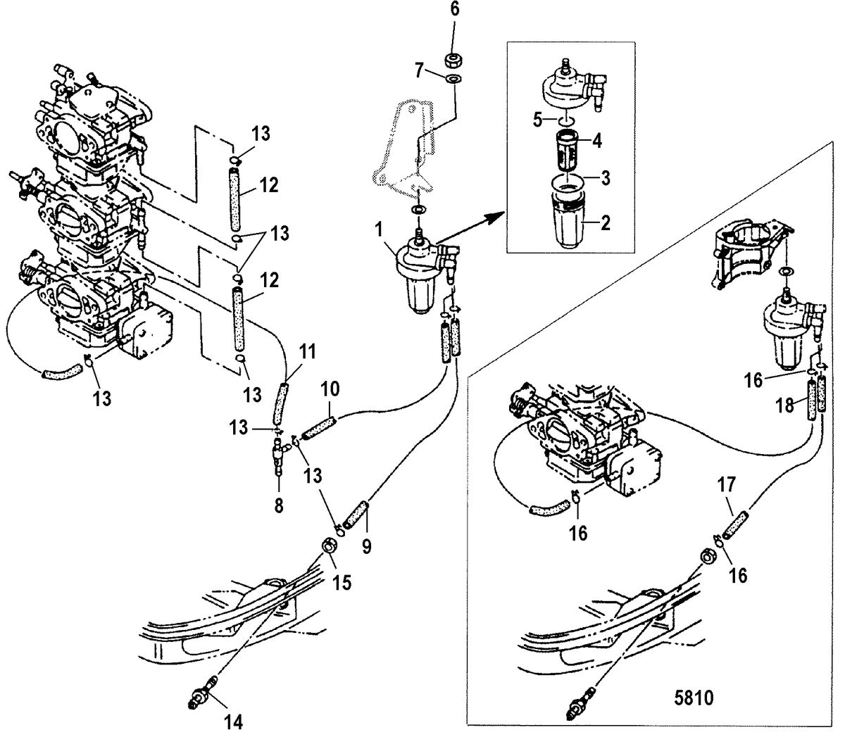 MERCURY/MARINER 40 LIGHTNING/40 LIGHTNING XR40 SEAPRO/MARATHON/50 INTERNATIONAL Fuel Line