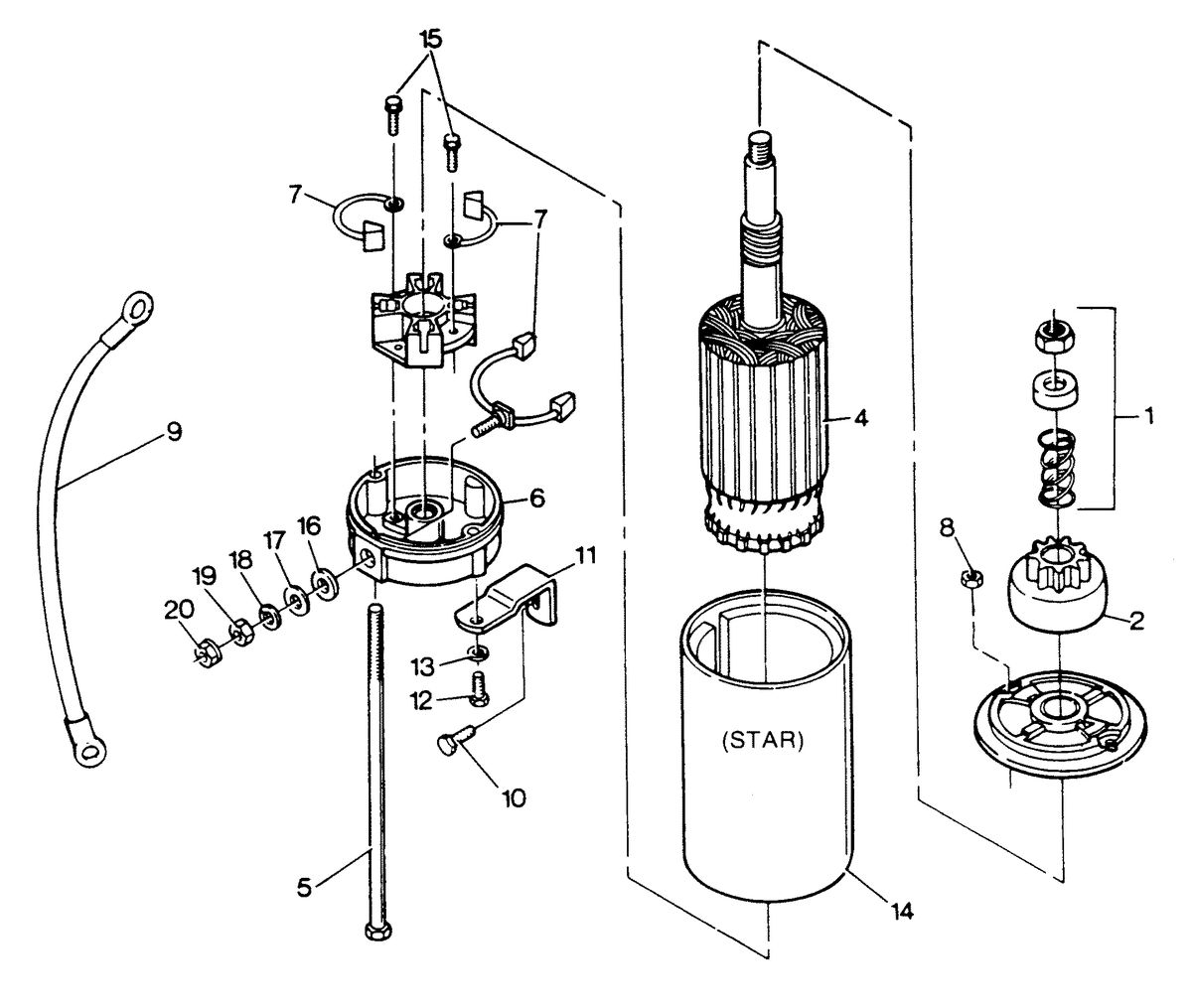 FORCE FORCE 1988 125 HP "B" MODELS STARTER
