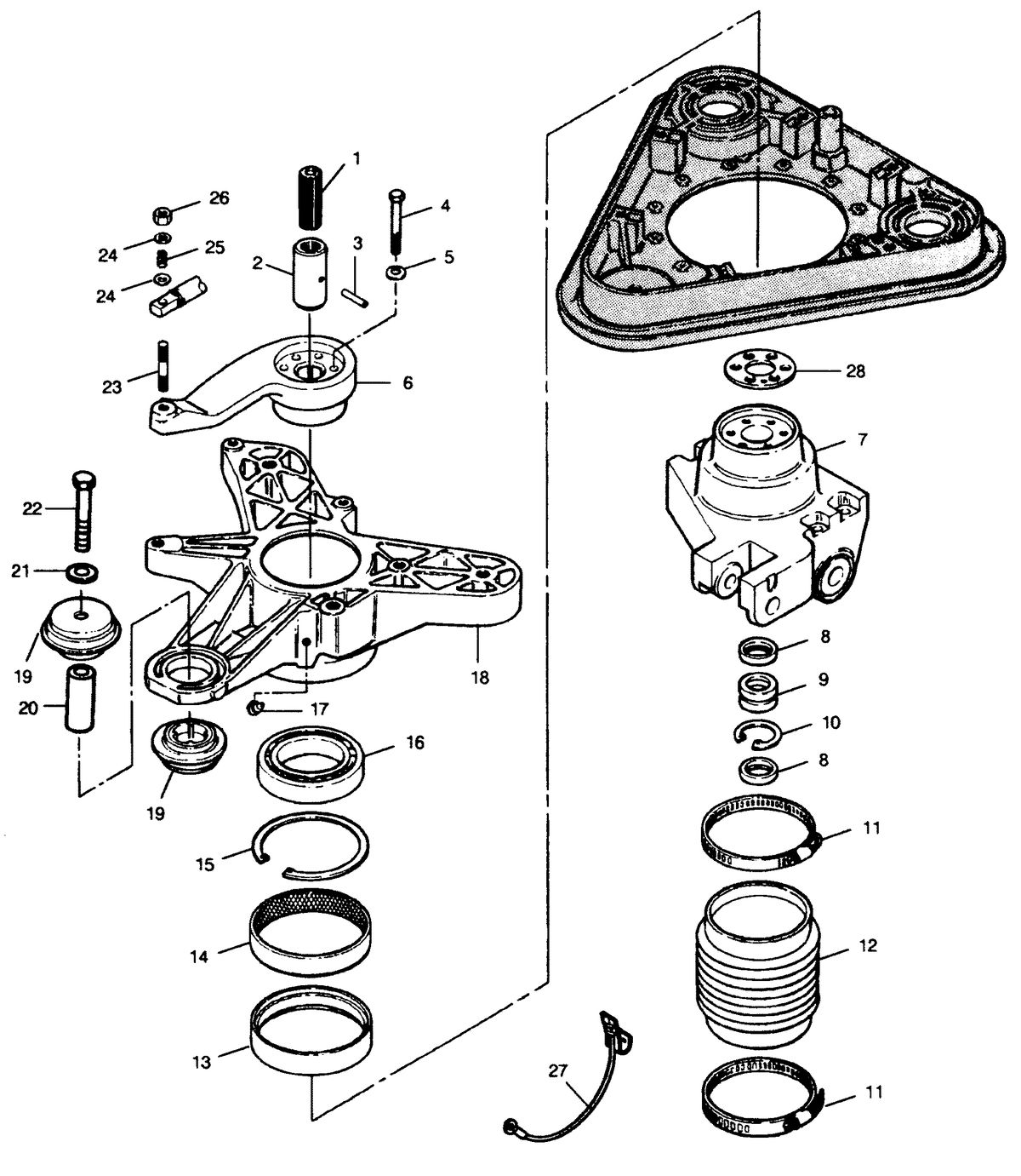 FORCE FORCE 1991 120 H.P "D" MODEL L-DRIVE MOUNT AND STEERING YOKE