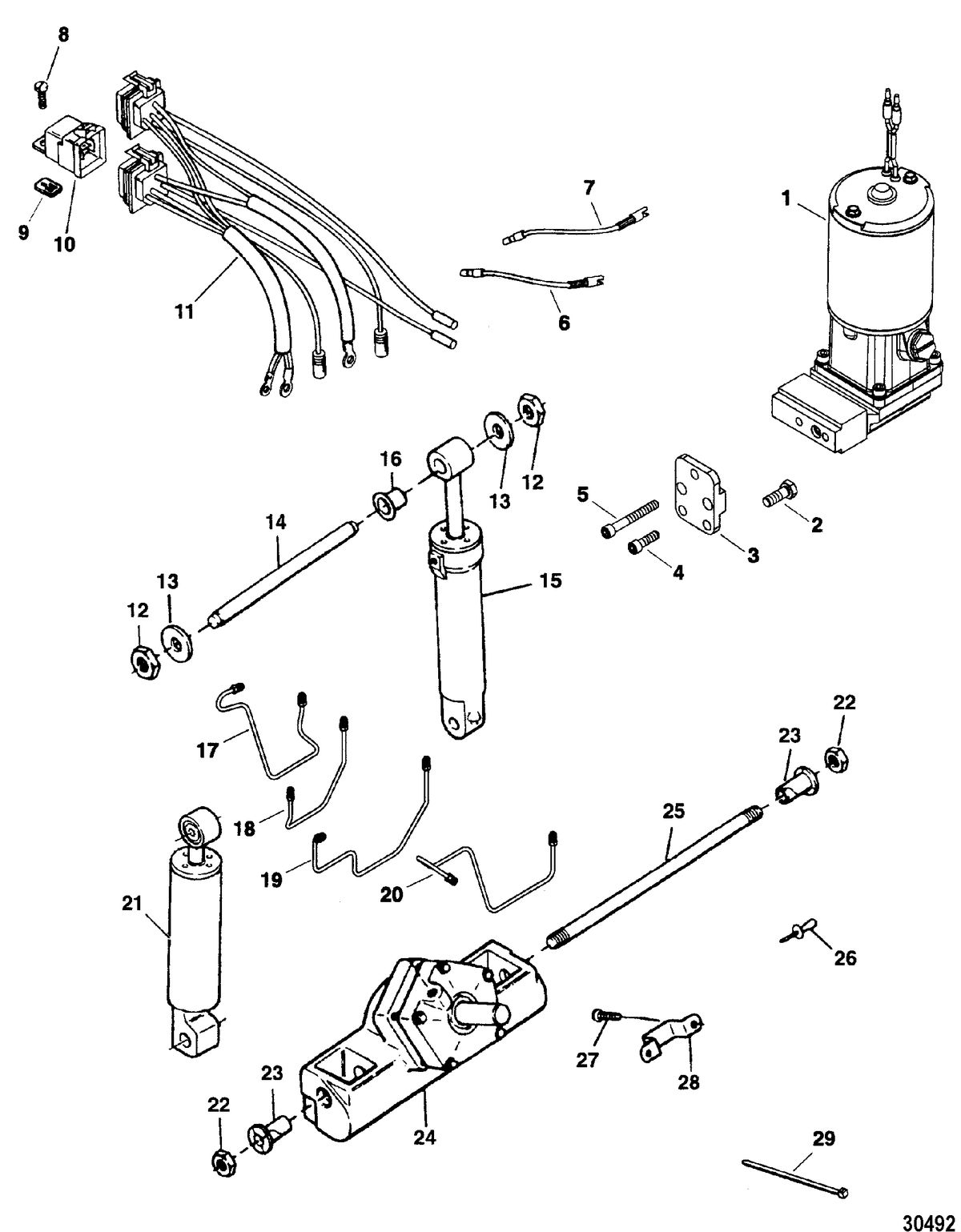 FORCE FORCE TRIM AND TILT MODELS 85 THRU 150 HP TRIM & TILT ASSEMBLY(819762A12)