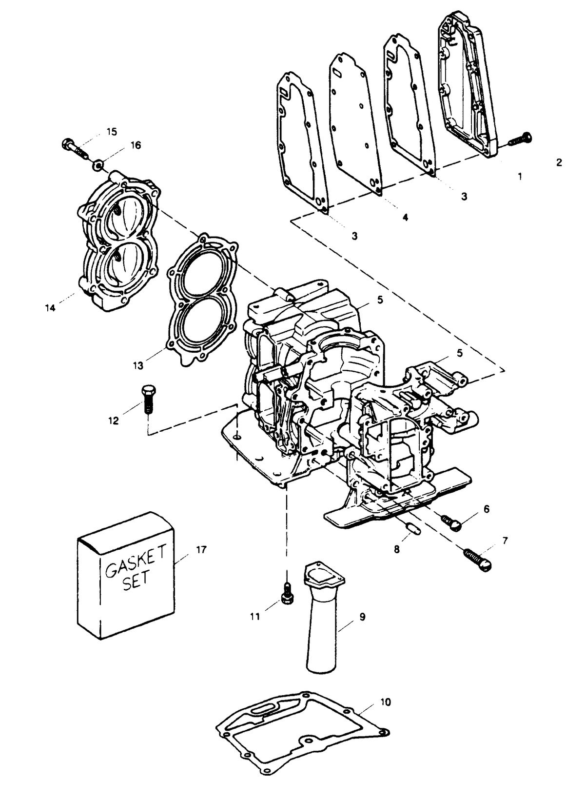 SEARS 15 H.P. 15"(38.1CM) LEG OUTBOARD MOTOR Cylinder