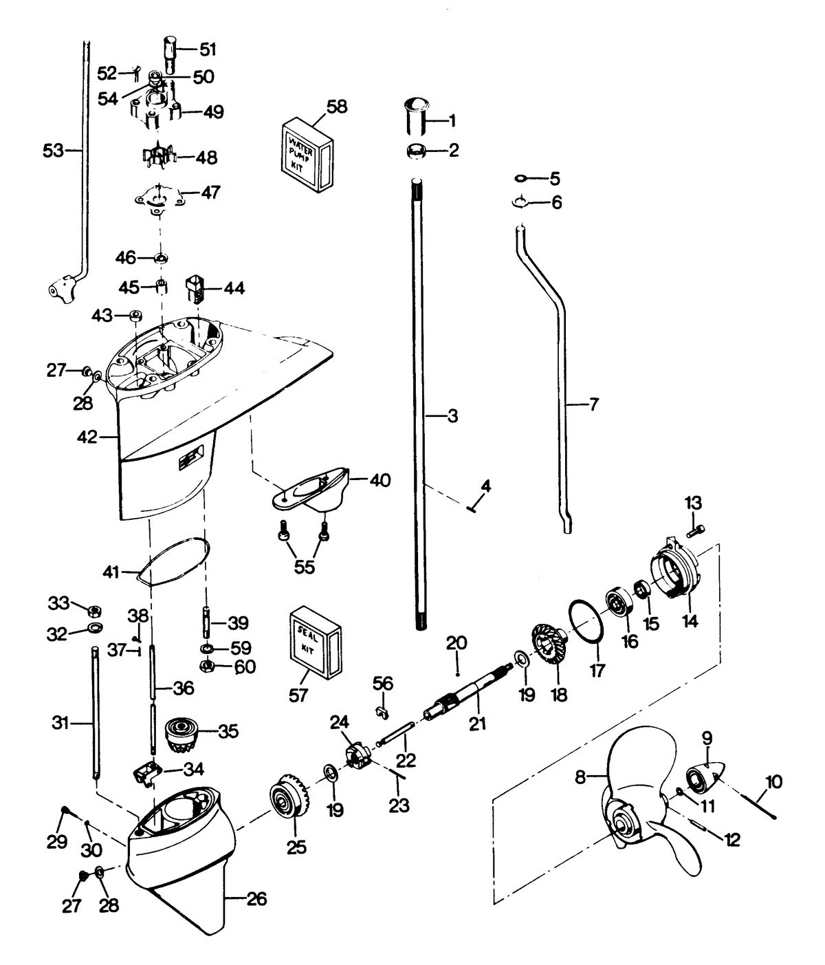 FORCE FORCE 1987 50 H.P. GEAR HOUSING