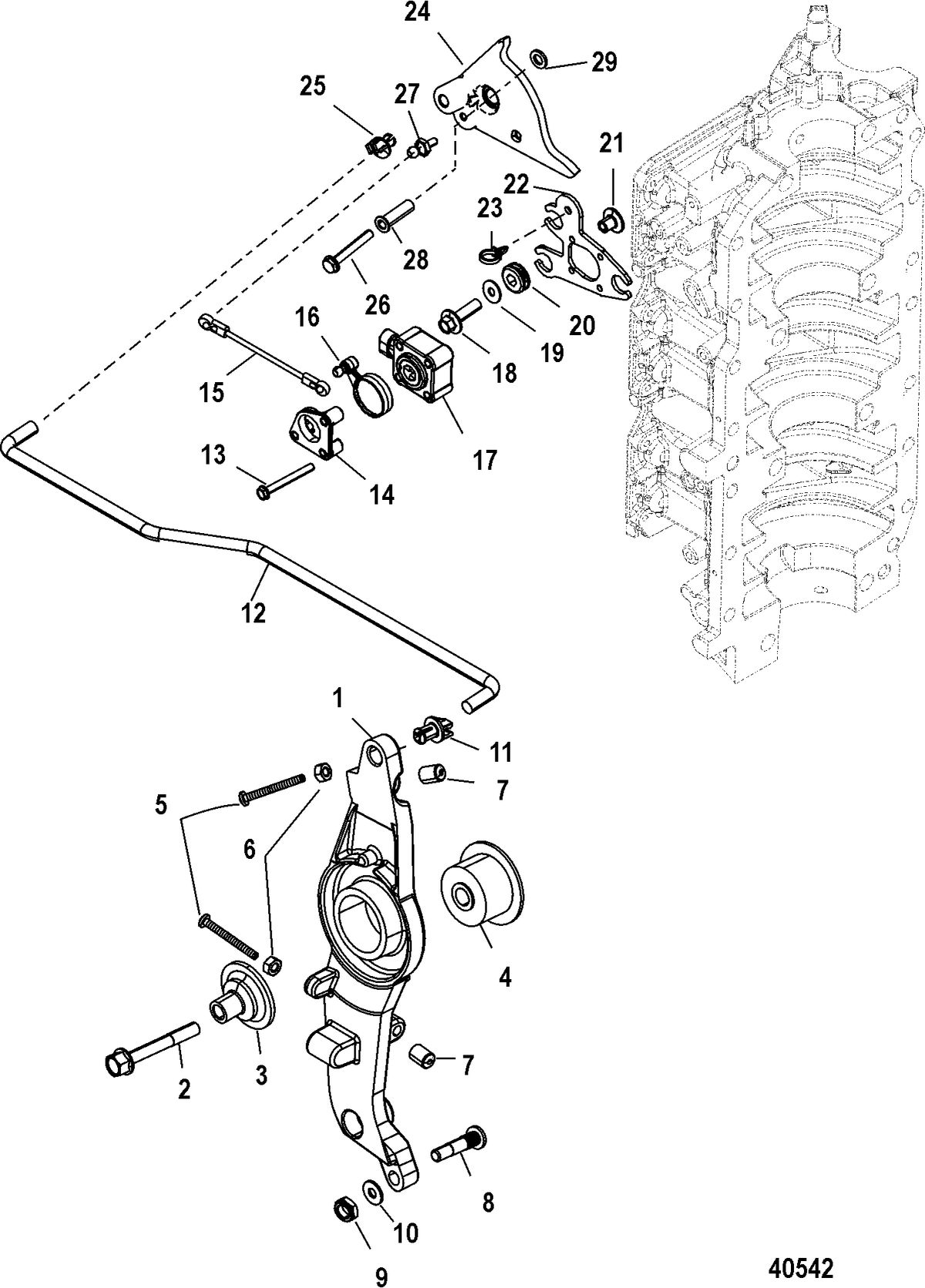 MERCURY 225/250 PRO XS (3.0L) Throttle Linkage
