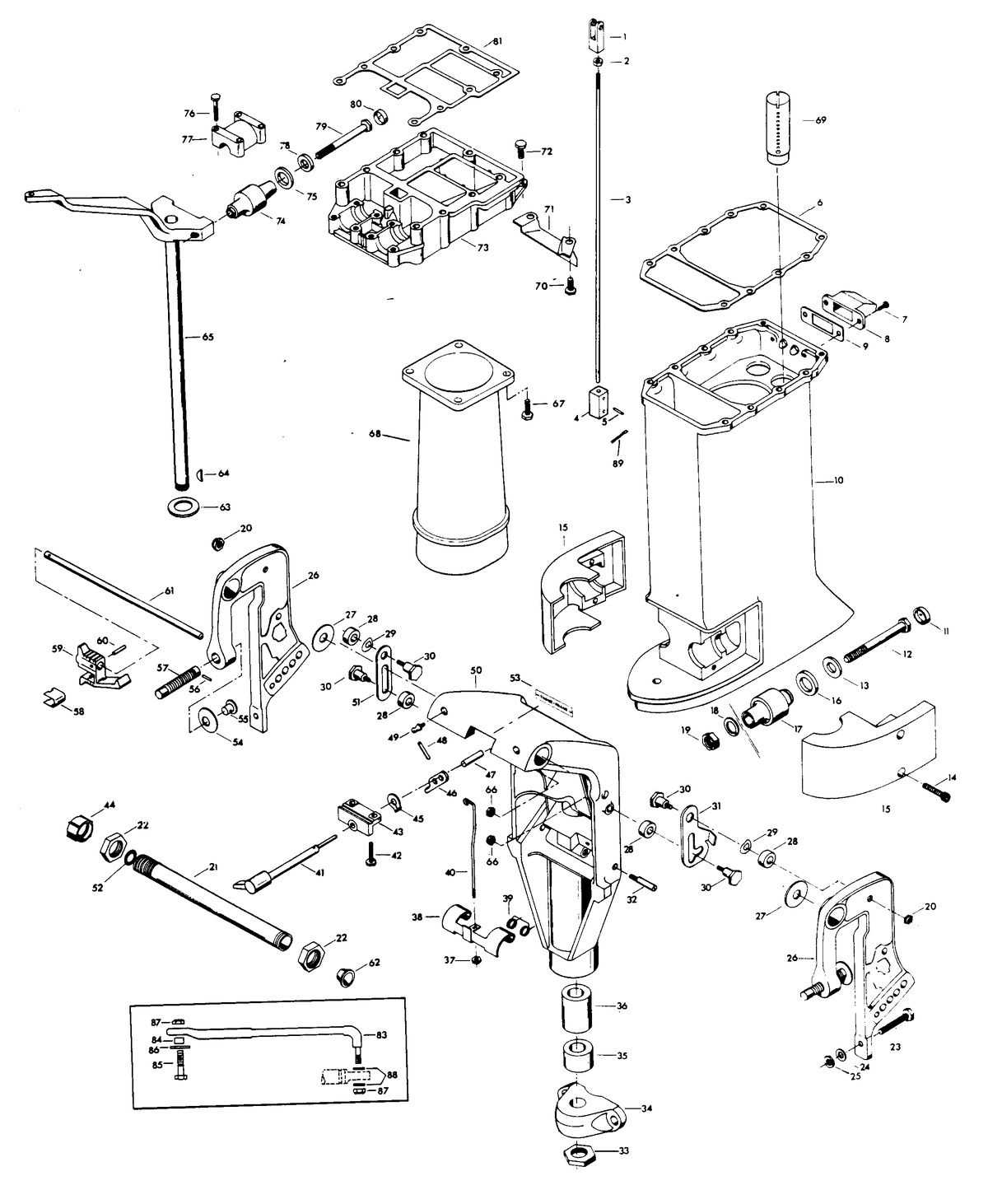 CHRYSLER 55 H.P. MOTOR LEG