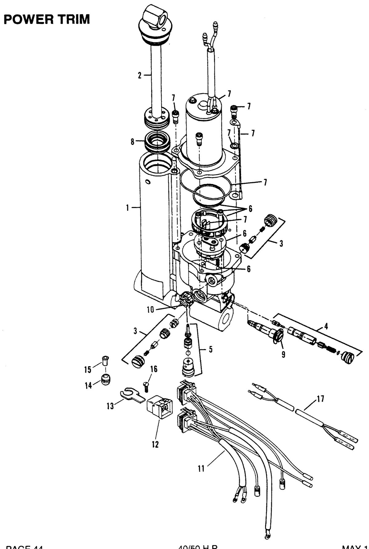 FORCE 40/50 H.P. POWER TRIM  ASSEMBLY