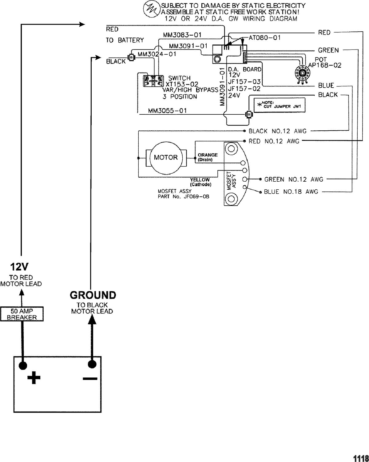 TROLLING MOTOR MOTORGUIDE GREAT WHITE SERIES Wire Diagram(Model GWB35V / GWT35V)