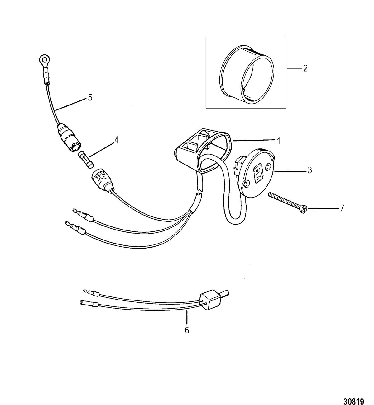 MERCURY/MARINER 40/50/60 (4 CYLINDER) CARB 4-STROKE TRIM SWITCH KIT