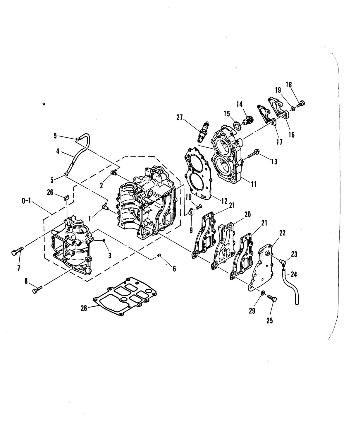 MERCURY/MARINER 15 H.P. W/MARATHON CRANKCASE AND CYLINDER HEAD