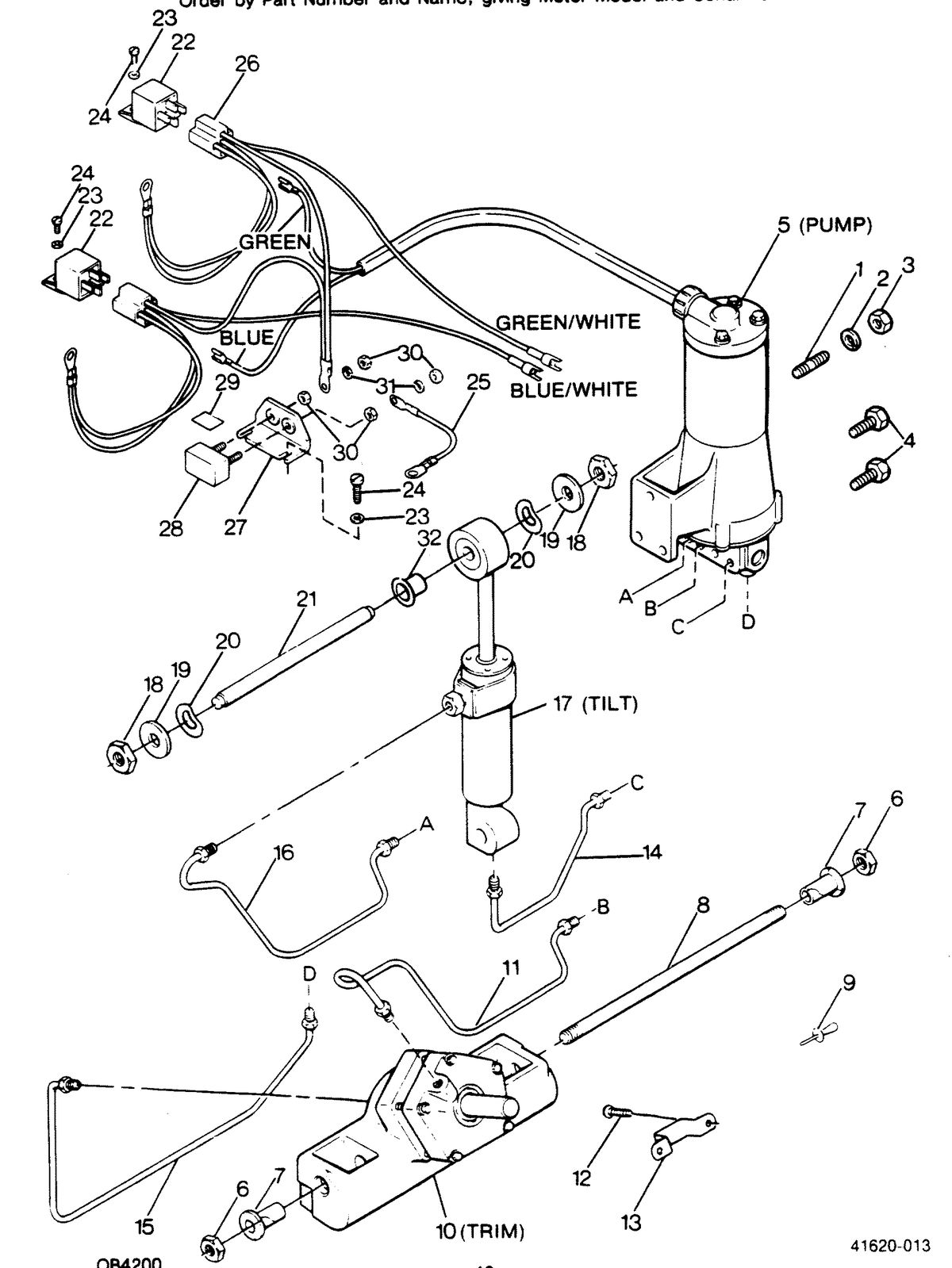 FORCE FORCE 1988 125 HP "C" MODELS POWER TRIM UNIT