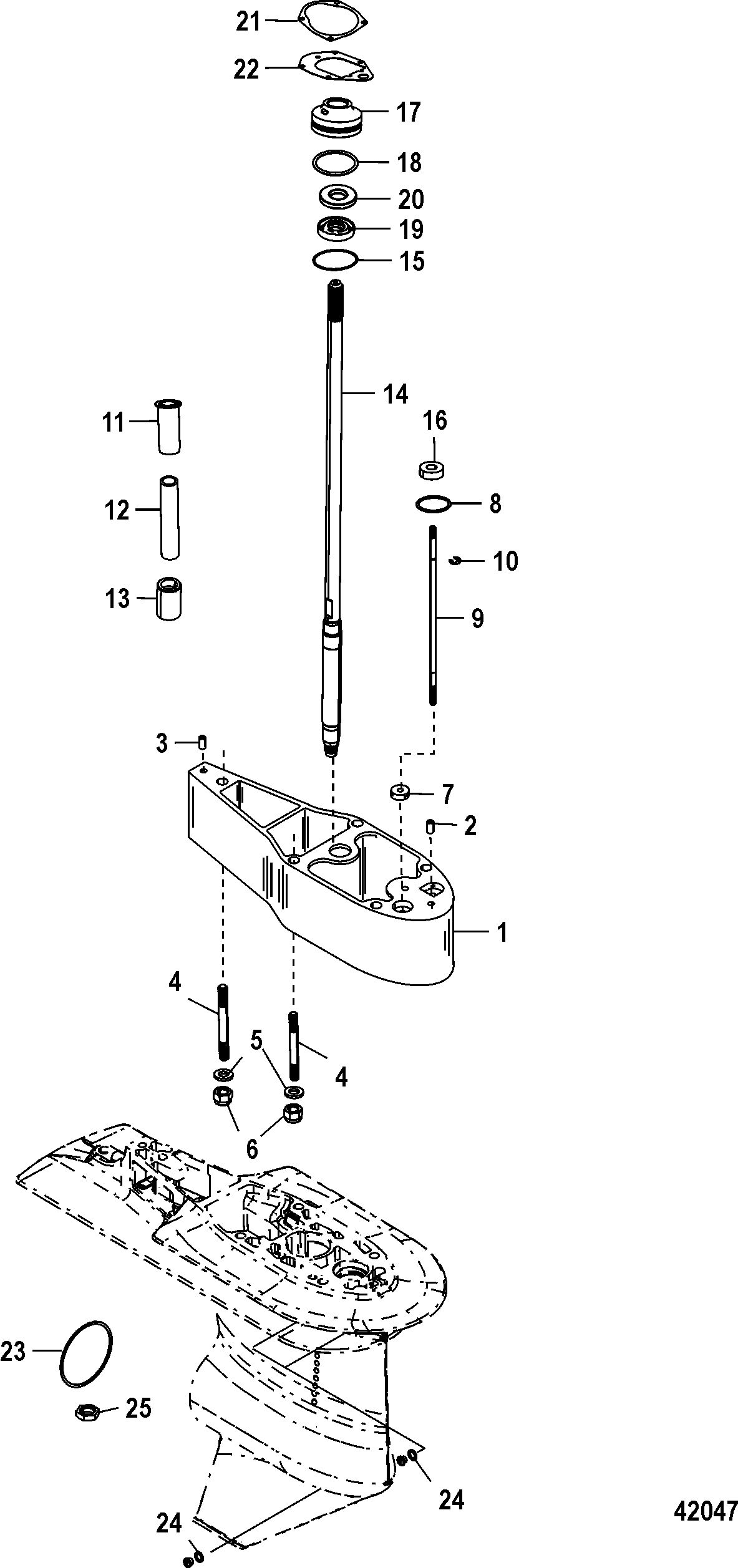 MERCURY/MARINER 40/50/60/JET 40 EFI - 4 CYLINDER 4-STROKE Extension Kit - 2.5 Inch, Driveshaft Housing (879150A88)
