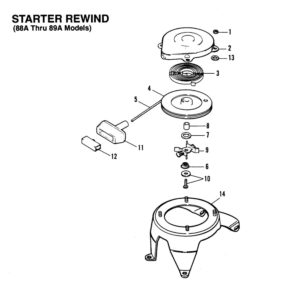 FORCE 5 HP STARTER REWIIND (88A THRU 89A MODELS)