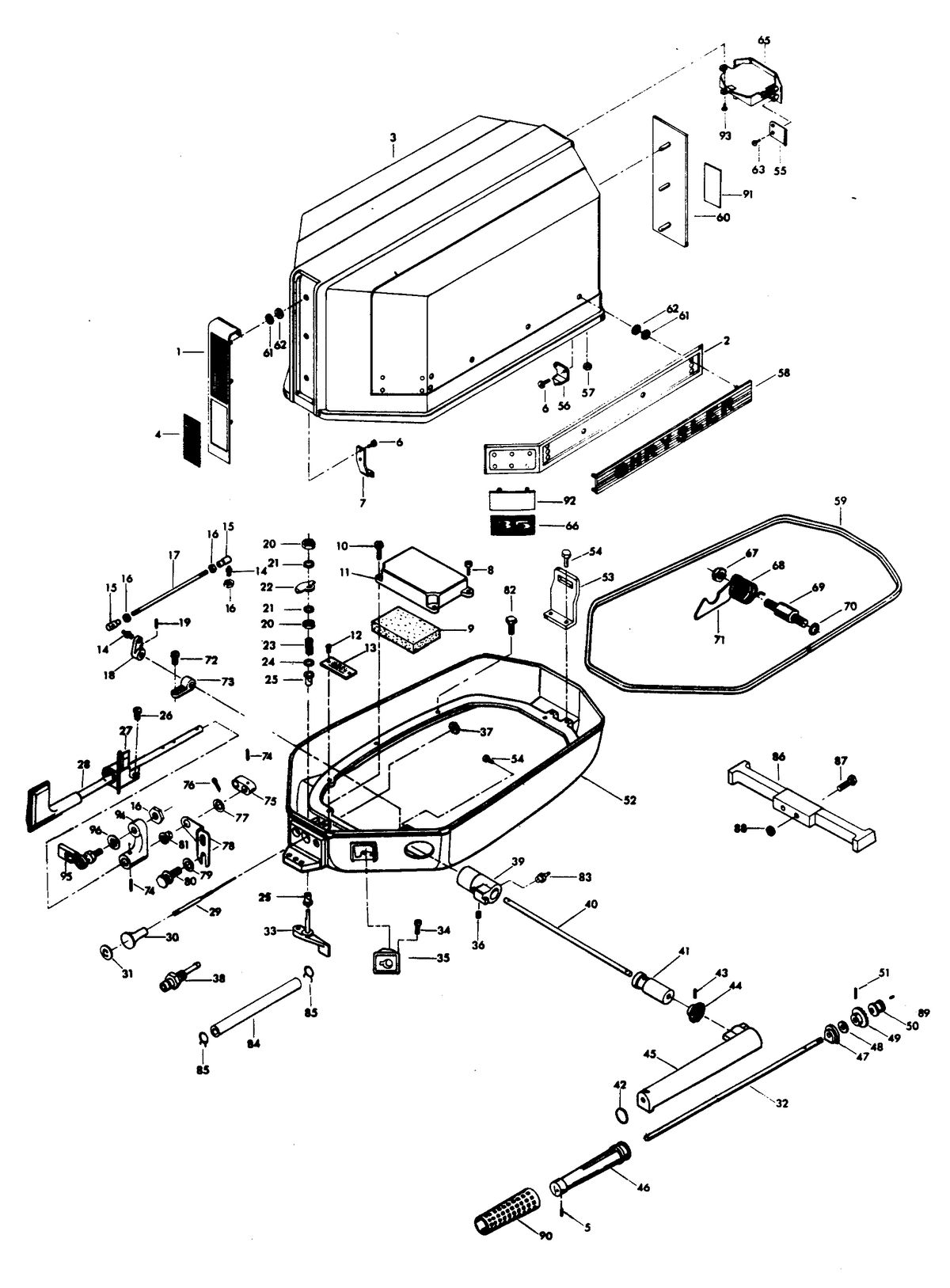 CHRYSLER 35 H.P. 45 H.P. ENGINE COVER AND SUPPORT PLATE