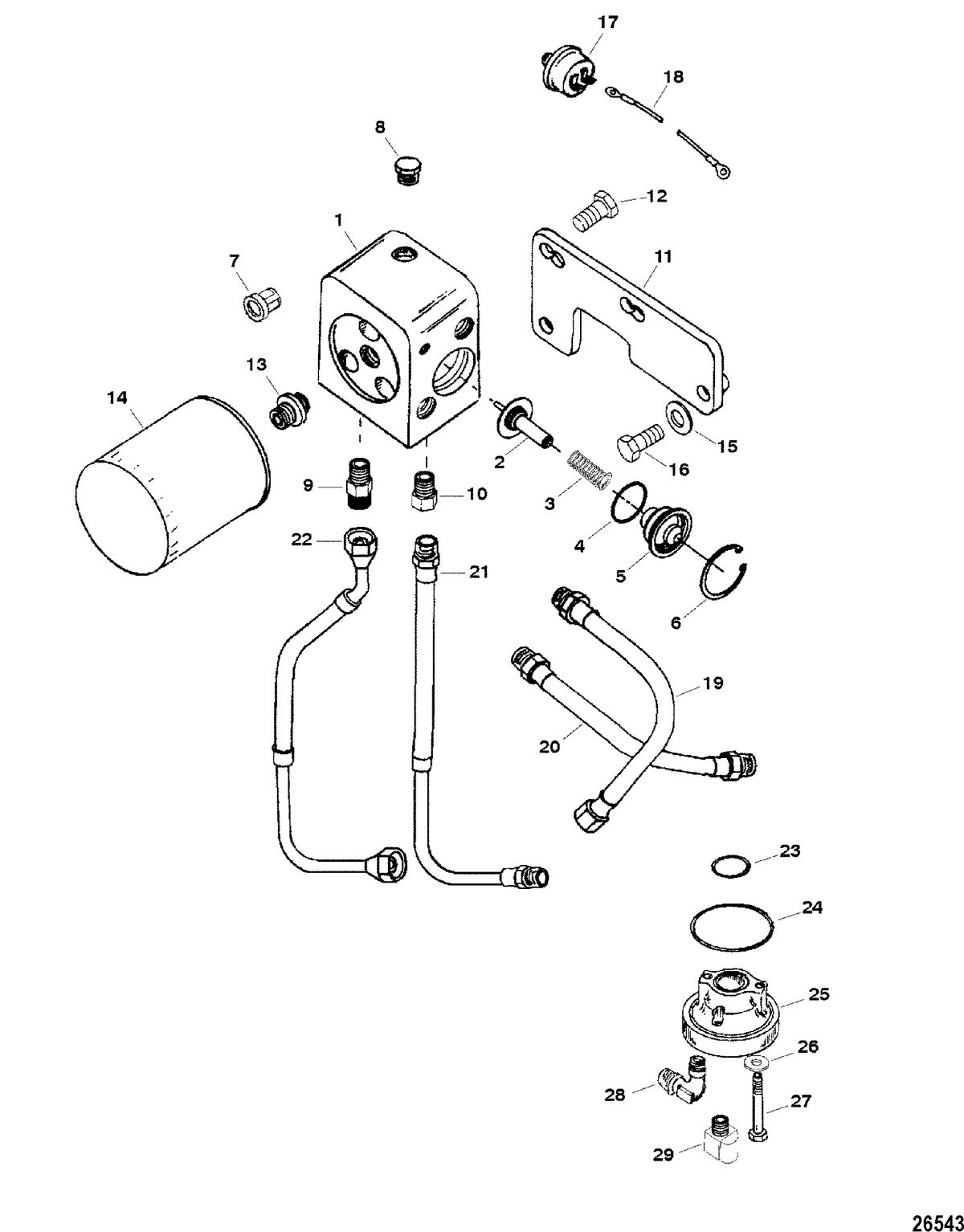 RACE STERNDRIVE 500 BULLDOG Oil Filter And Oil Adaptor