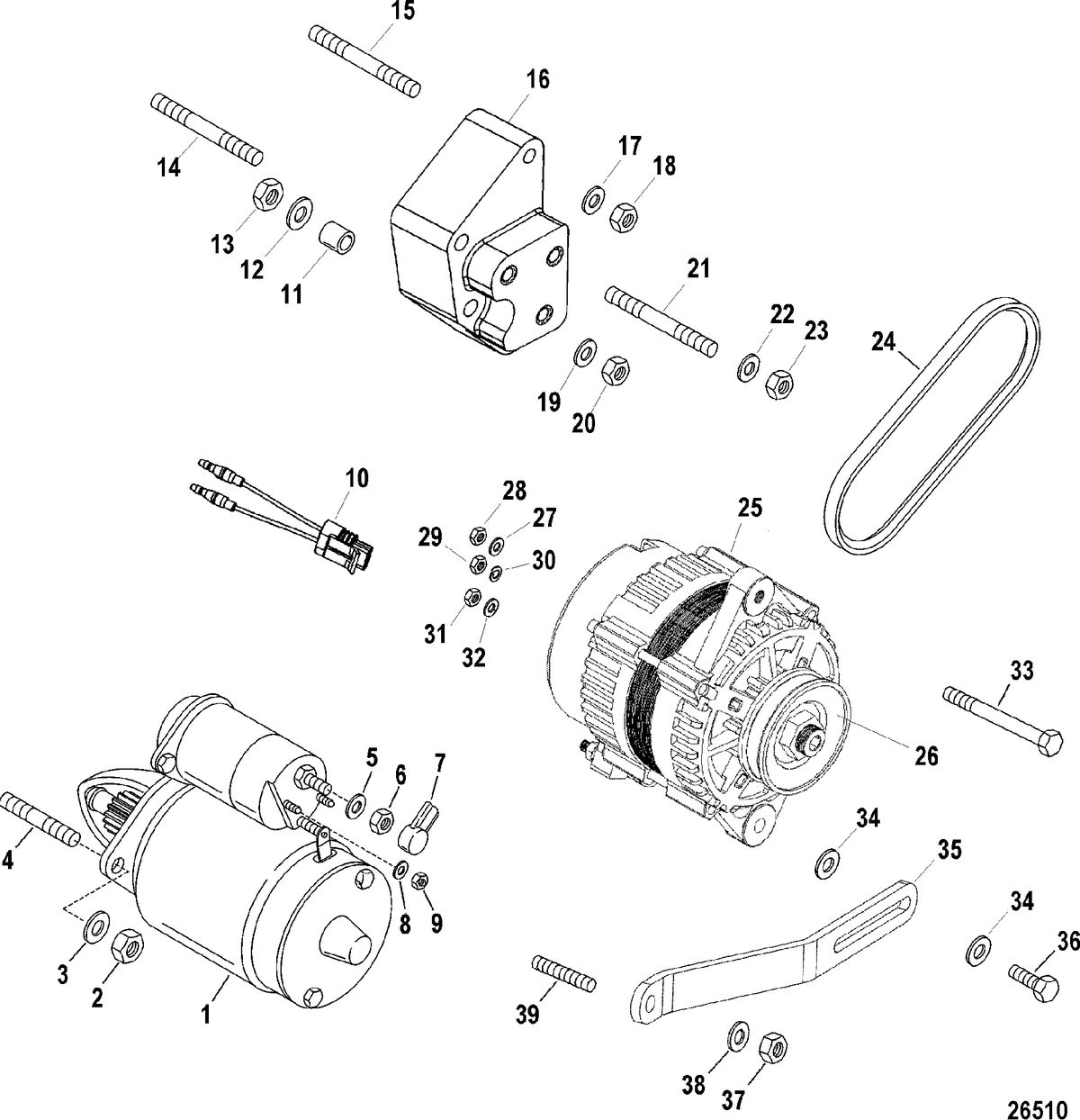 RACE STERNDRIVE 900 SC - DRY SUMP Starter Motor And Alternator
