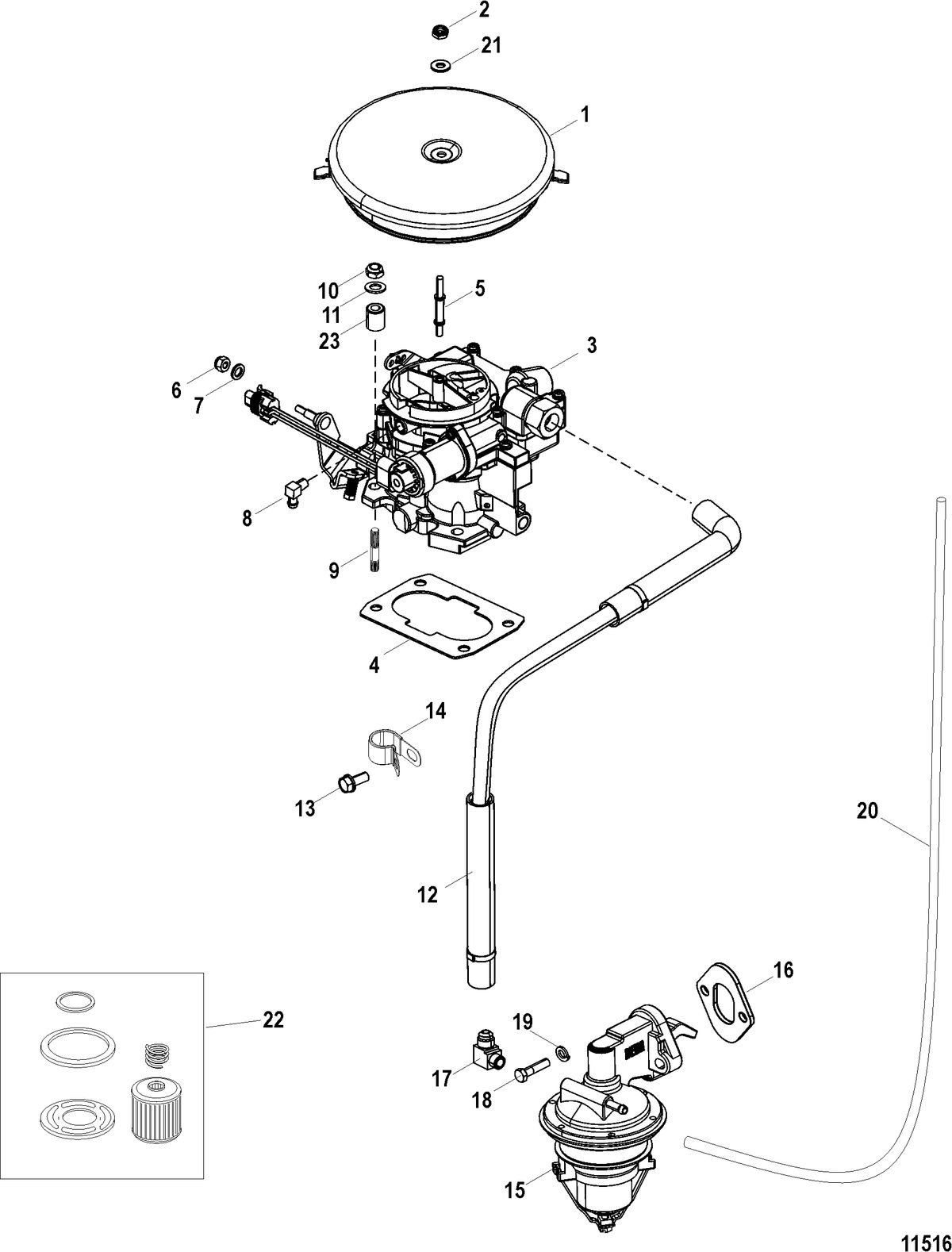MERCRUISER 3.0L ALPHA ONE Fuel Supply System