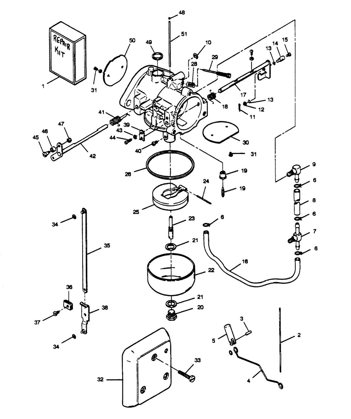 FORCE FORCE 1989 125 H.P. "B" MODELS CARBURETOR