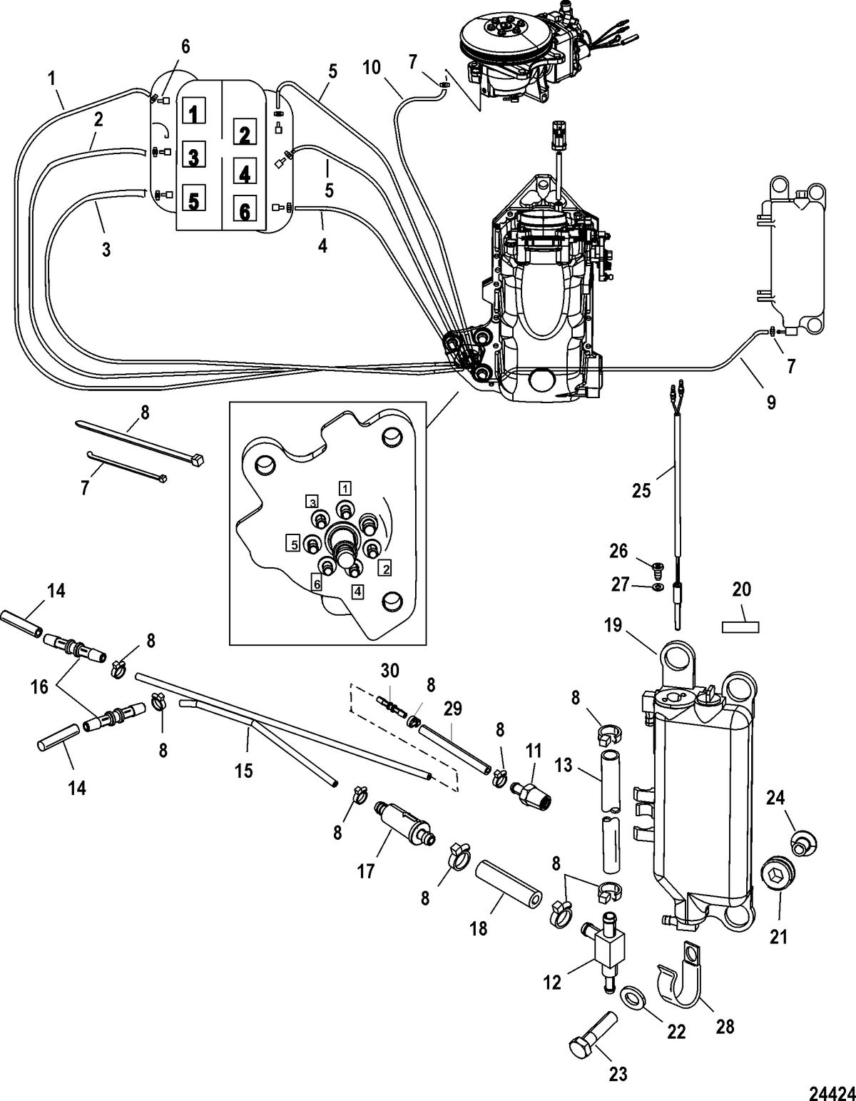 MERCURY/MARINER 135/150/175 DFI - 2.5L Oil Injection Components