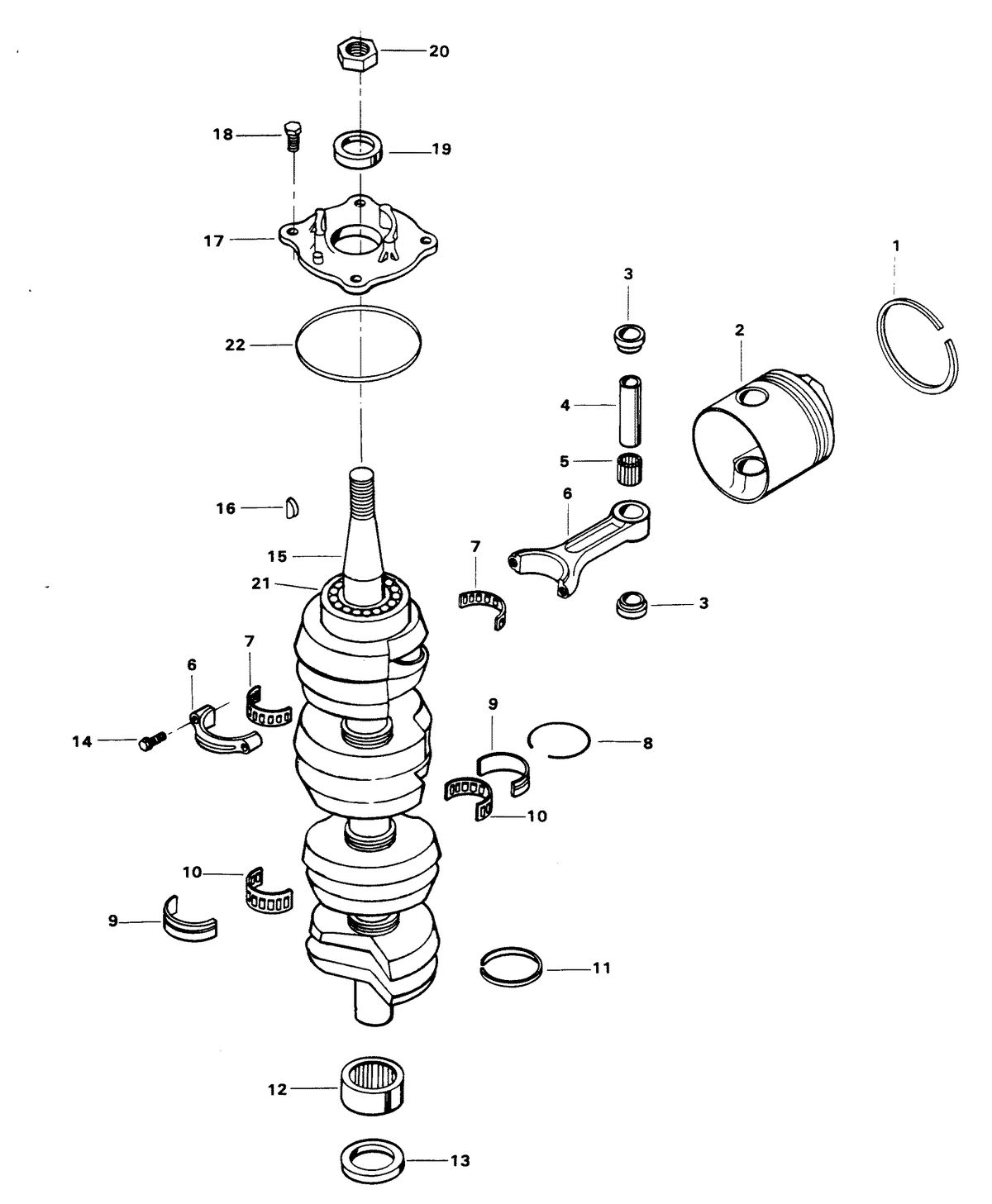 CHRYSLER 140 H.P. CRANKSHAFT AND PISTON GROUP