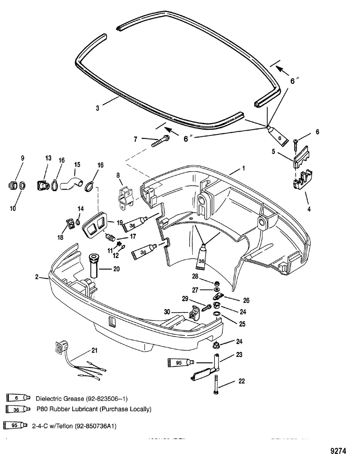 MERCURY/MARINER 135 / 150 DFI (2.5L) Bottom Cowl