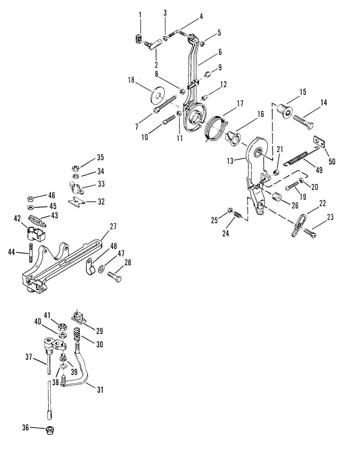 RACE OUTBOARD 2.4L EFI / 2.4L EFI OFFSHORE THROTTLE LEVEL AND SHIFT SHAFT
